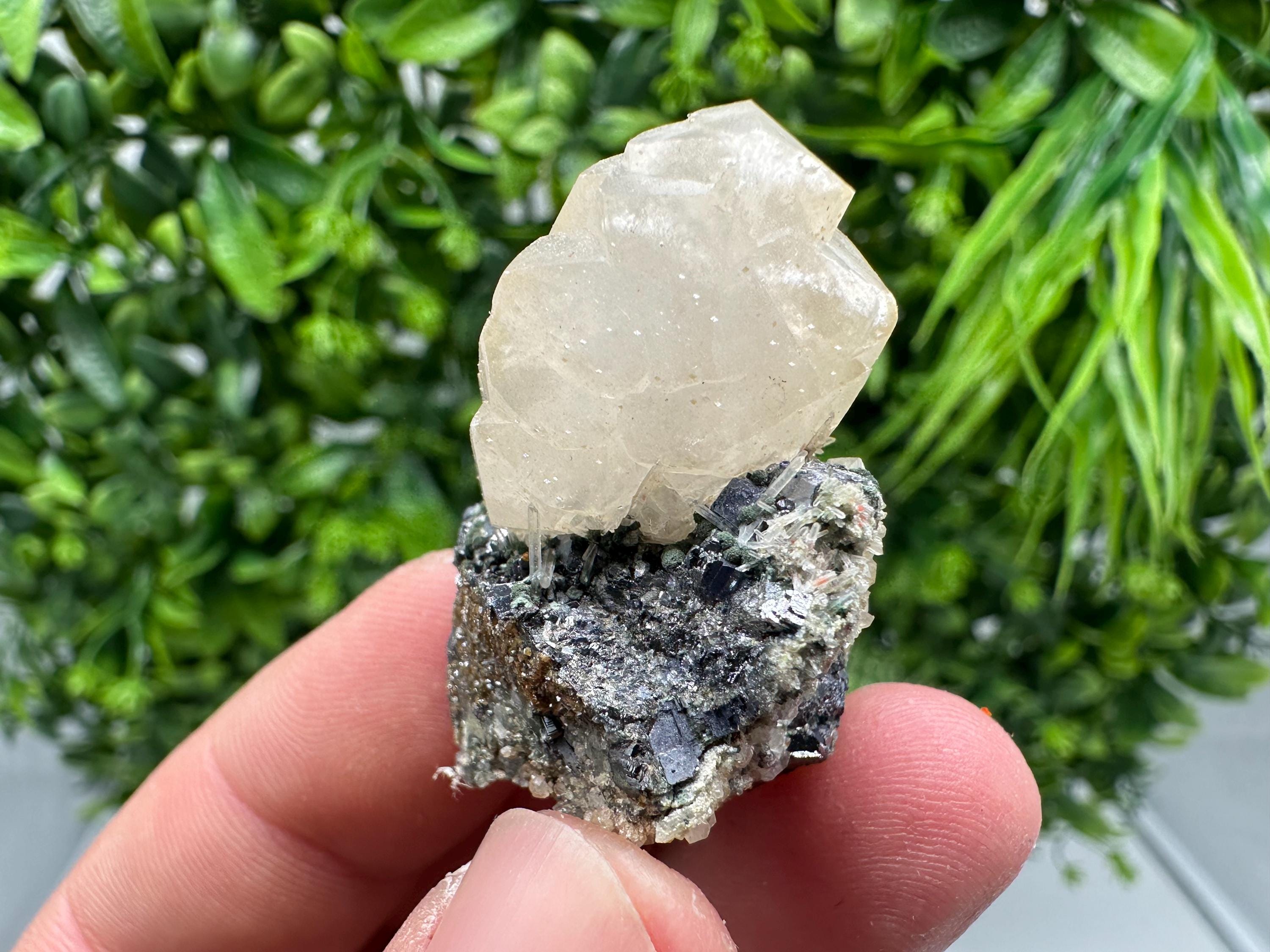 Wonderful Calcite on Quartz white Sphalerite, from Borieva mine,Bulgaria,natural,collection mineral specimen,Home decor crystal,gift,healing
