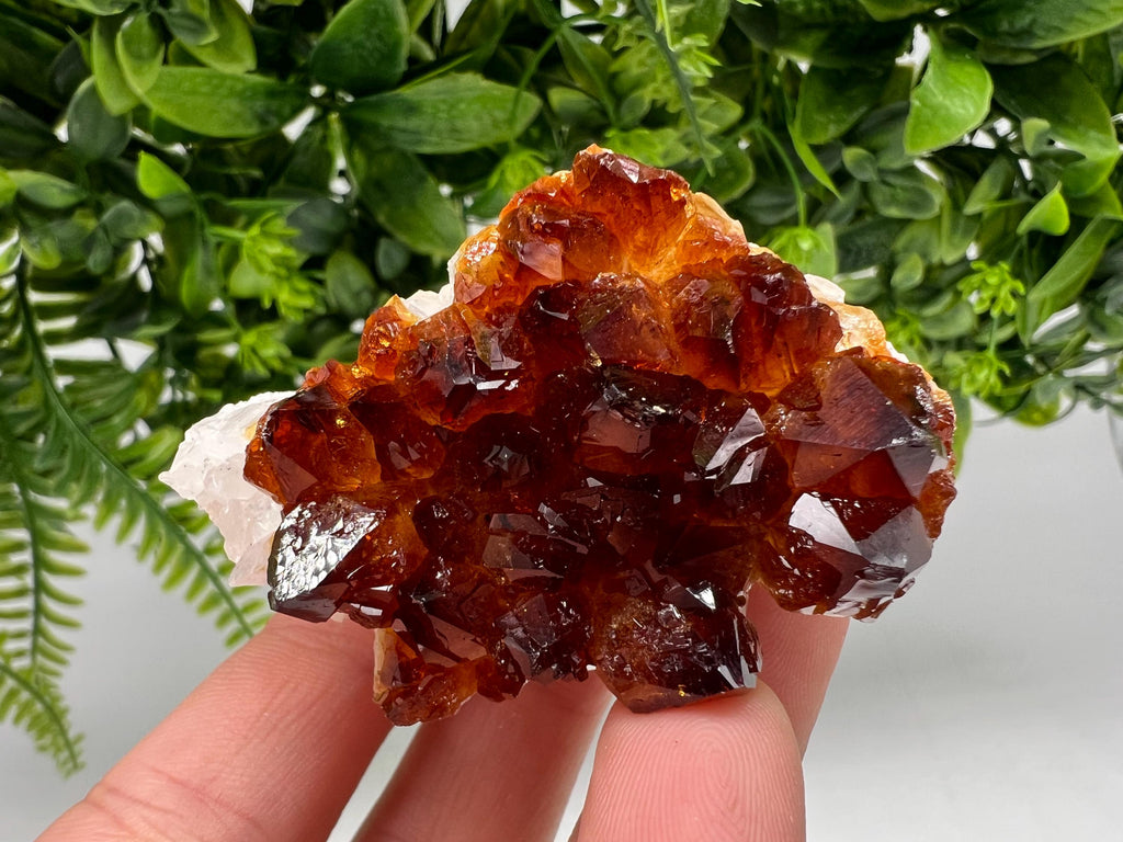 Citrine Crystal with Hematite Inclusions: Natural Phantom Cluster