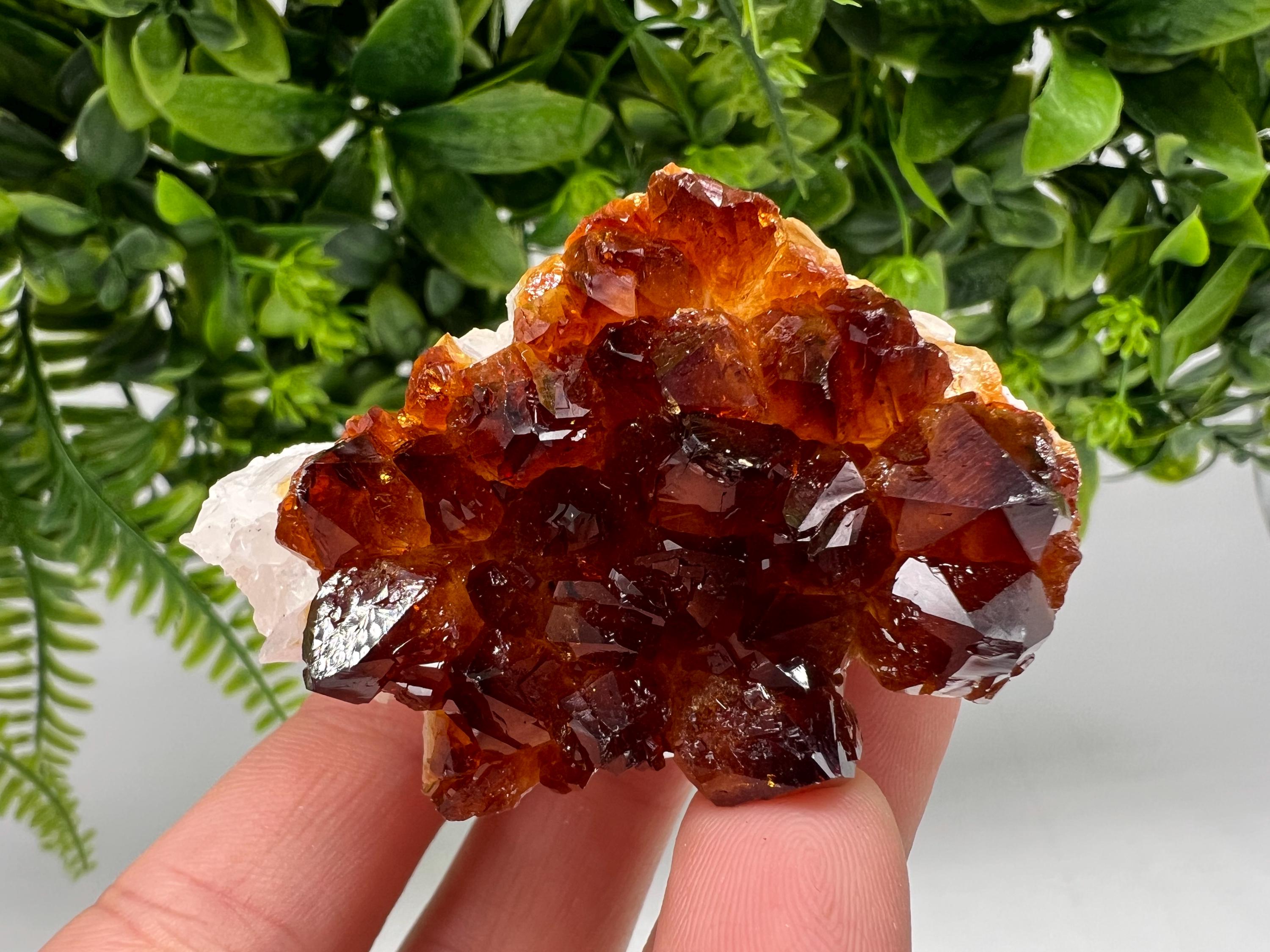 Citrine Crystal with Hematite Inclusions: Natural Phantom Cluster
