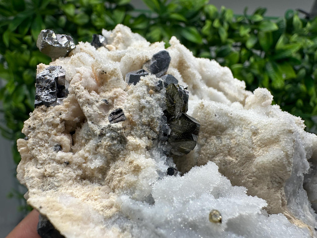 Collection Mirror Galena,GEMY Cleiopfane on Chalcedony,From Krushev dol mine,Madan,Bulgaria,Natural,collection mineral specimen,rare crystal
