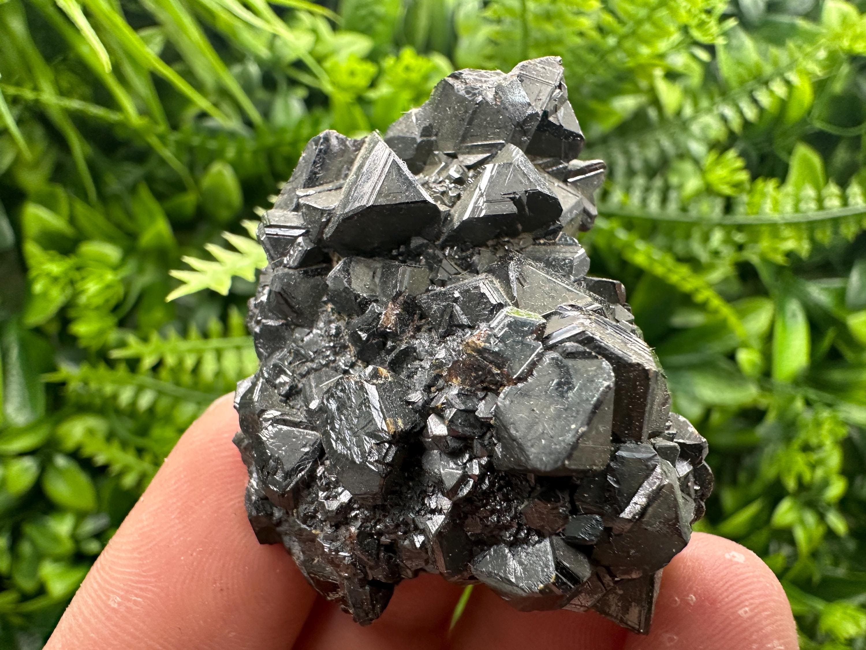 Rare Black Sphalerite Cluster, Shiny Home Decor Stone
