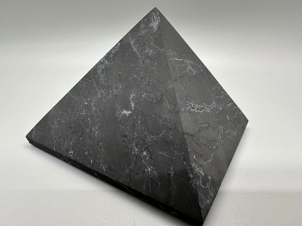 Shungite Pyramid (7cm): EMF & 5G Protection, Healing Crystal