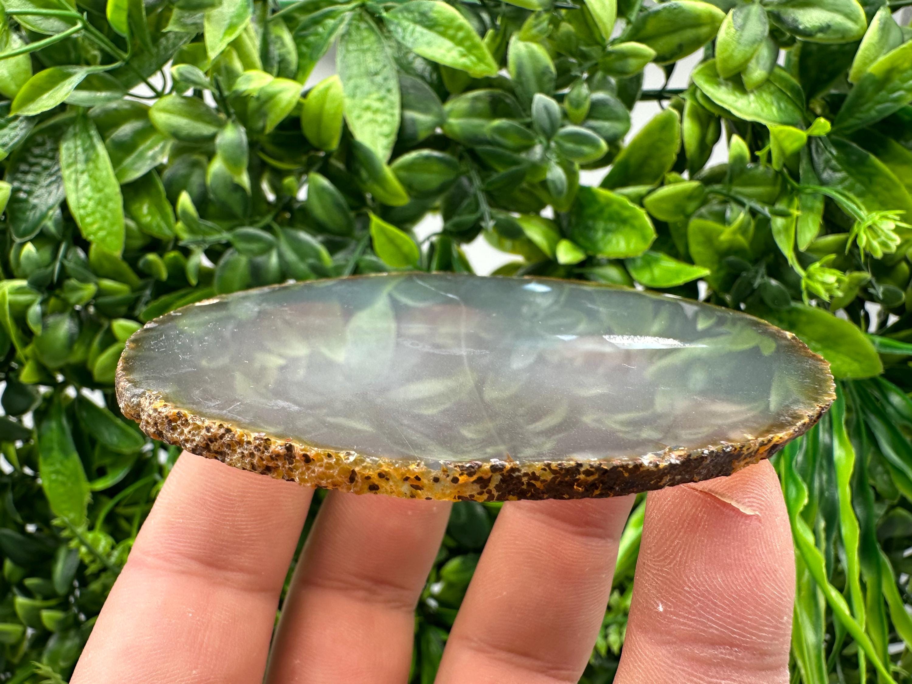 Polished Agate Slice: Spiritual Healing Crystal Coaster (9/10 cm)