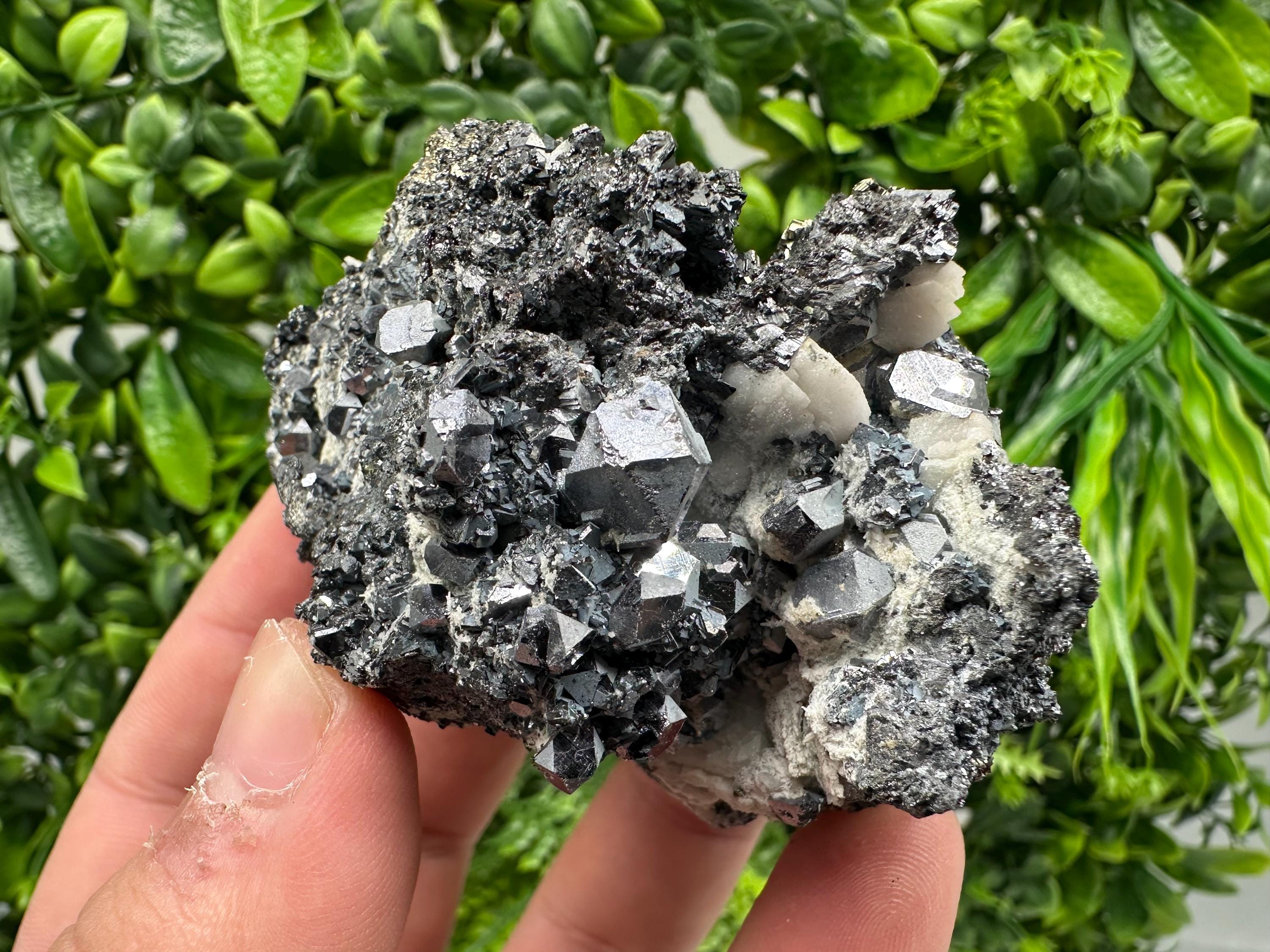 Galena Sphalerite Mineral Specimen: Calcite, Borieva Mine