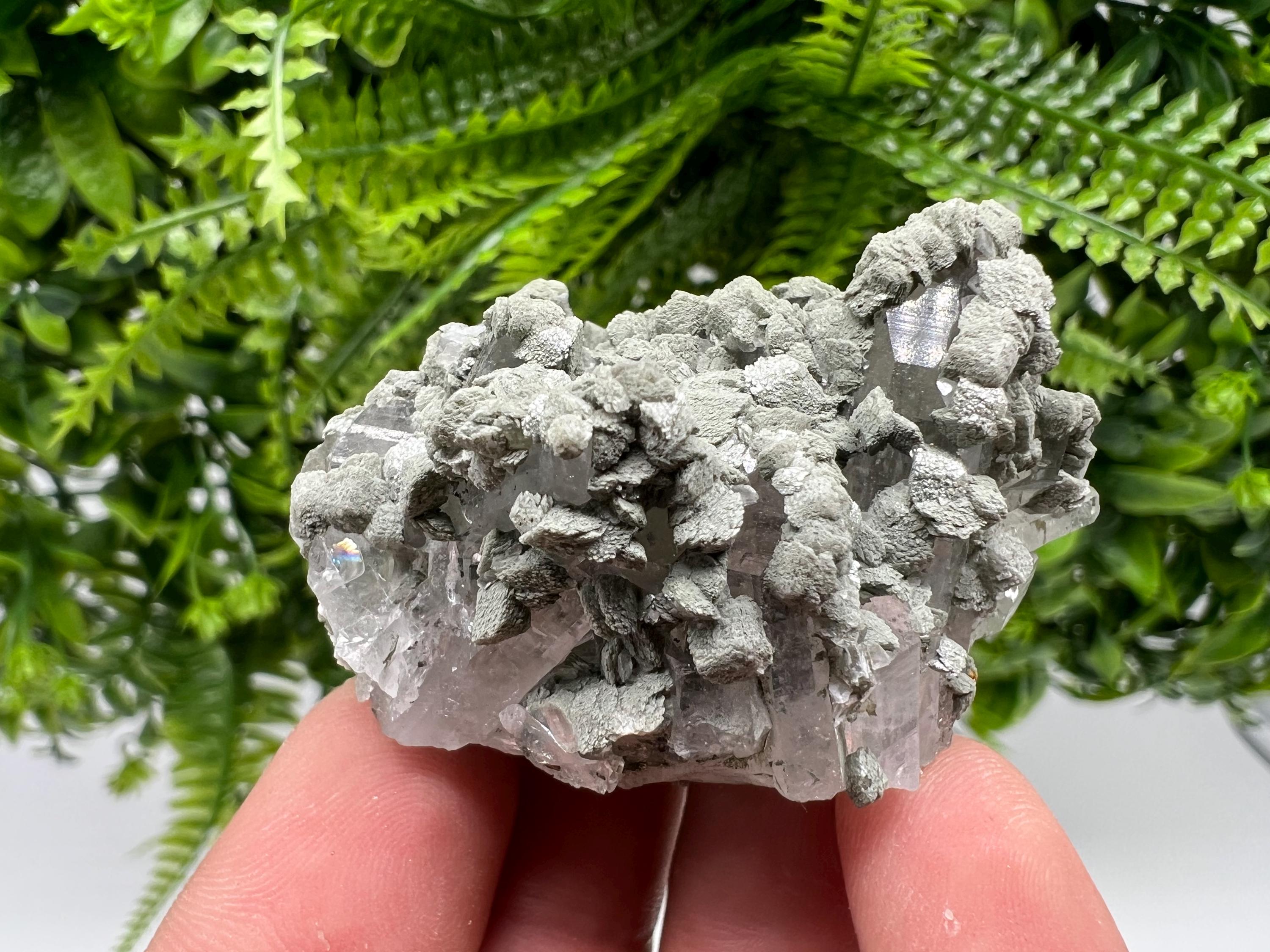 Calcite Quartz on Chlorite Matrix, Borieva Mine Mineral Specimen