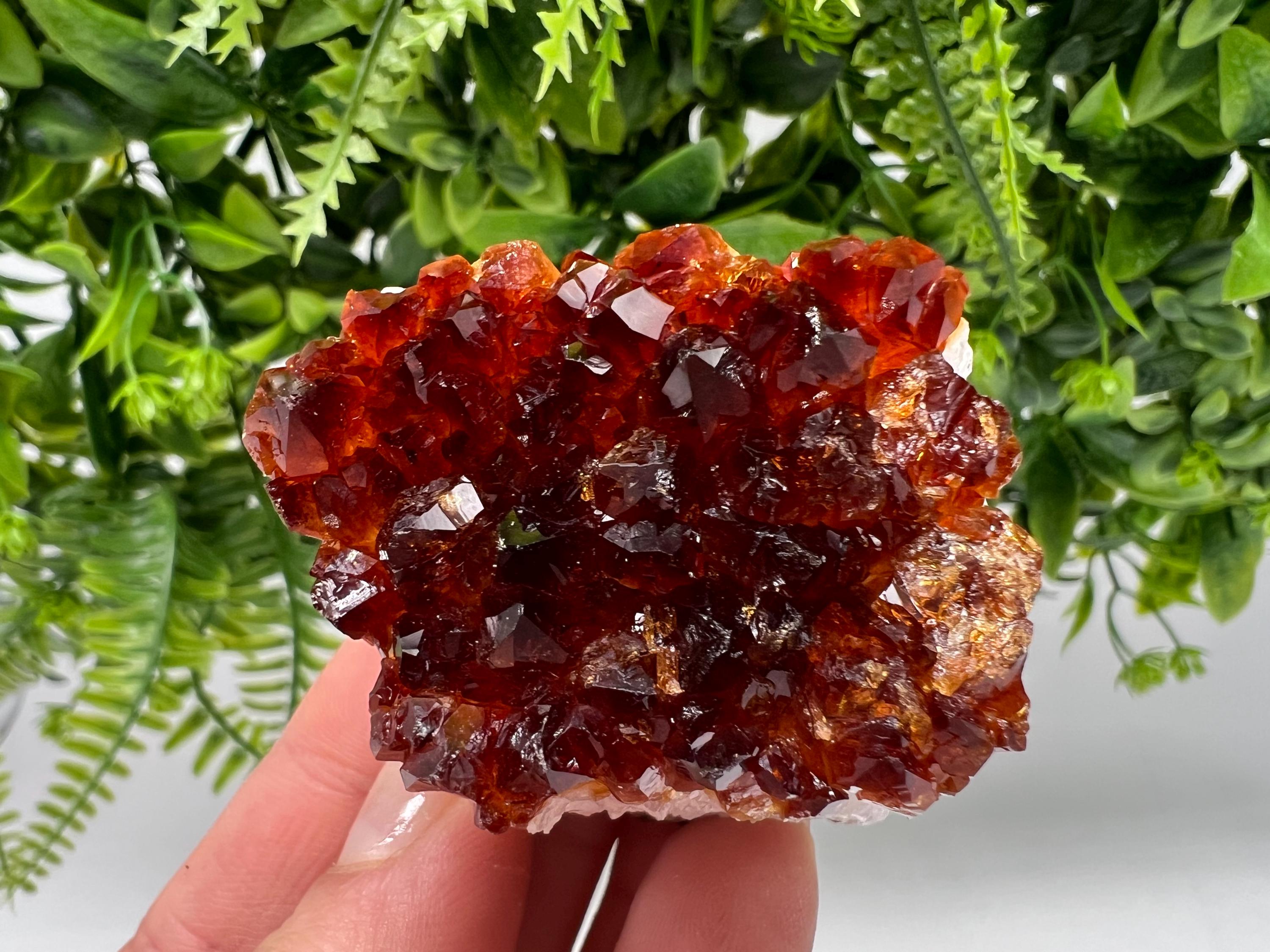 Citrine Crystal with Hematite Inclusions: Natural Phantom Cluster