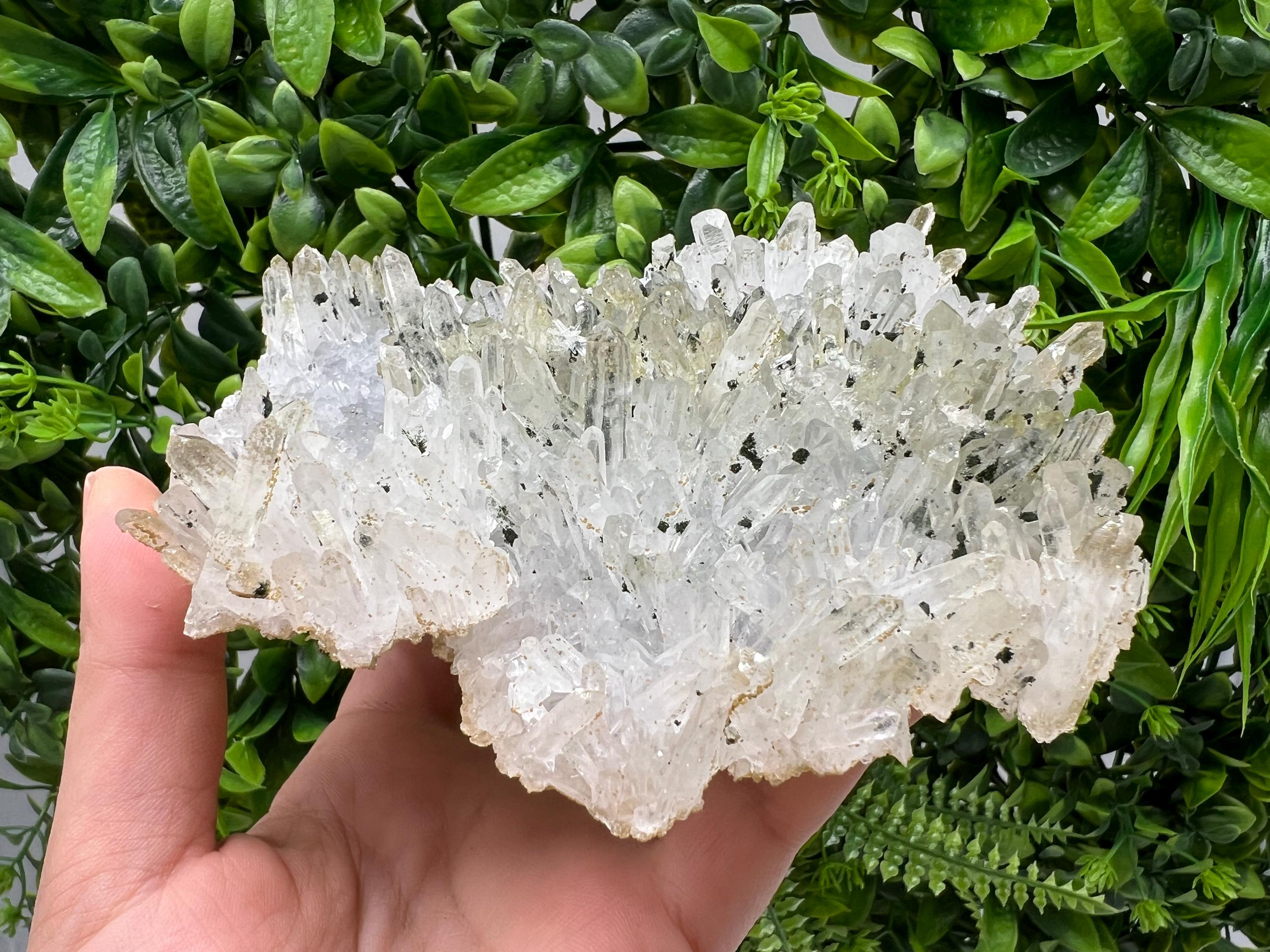 Lovely specimen Green Quartz inclusions Chlorite and Sphalerite/ Natural minerals/ Souvenir crystal gift minerals famous 9th September/Madan