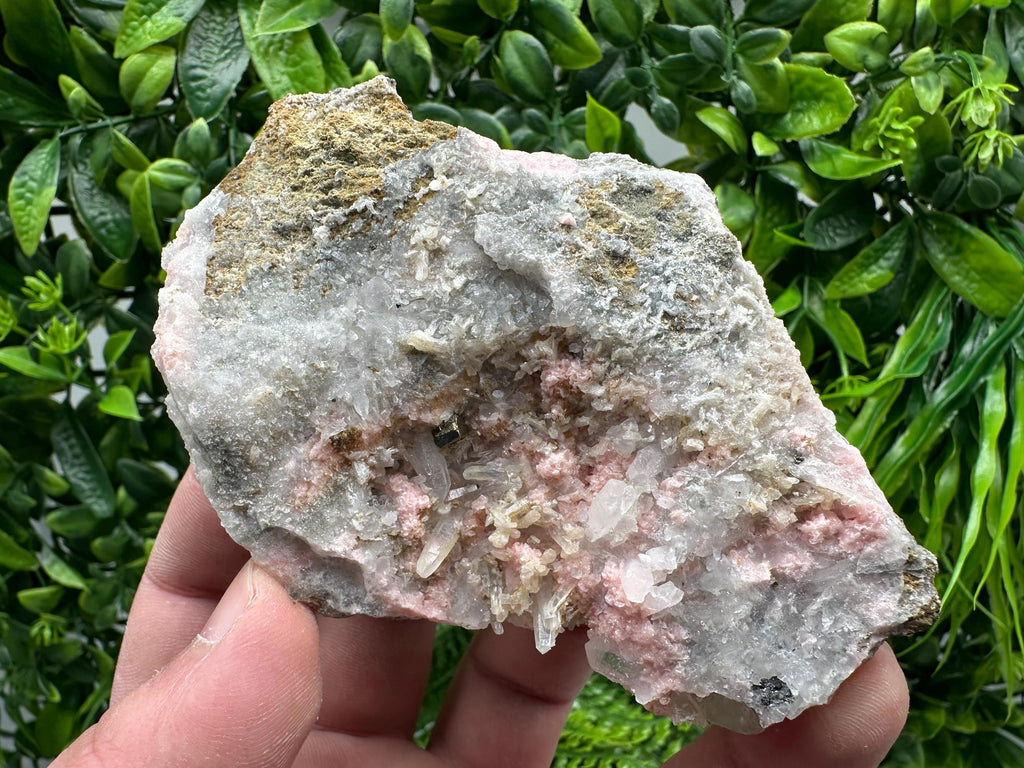 Rhodochrosite on Quartz, Starnica Mine, Bulgaria