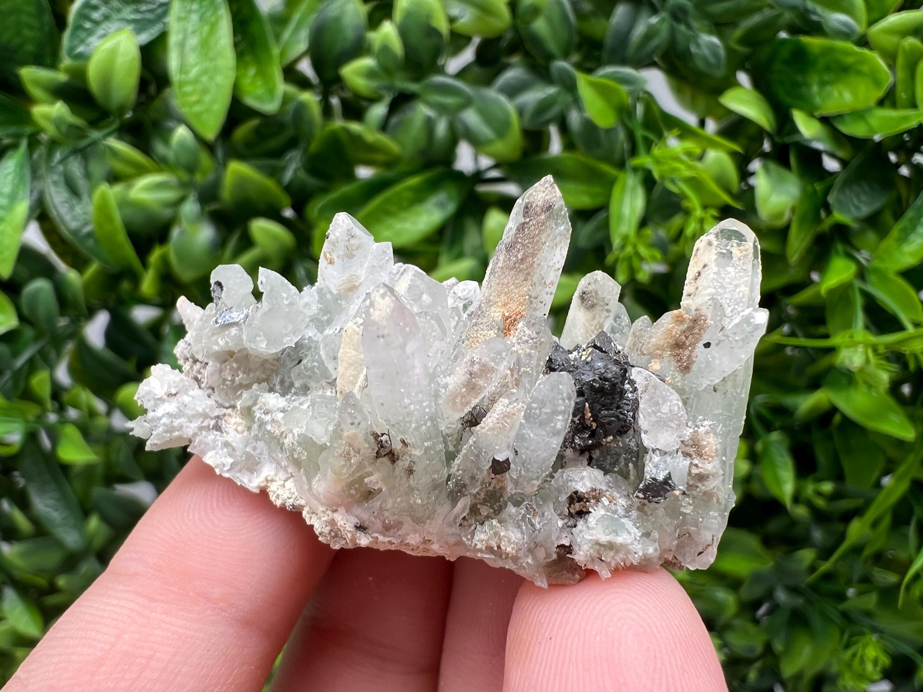 Transparent Quartz,Chlorite,Chalcopyrite Matrix,From Borieva mine,Madan,Bulgaria,Quartz,Quartz crystal,mineral specimen,collection quartz