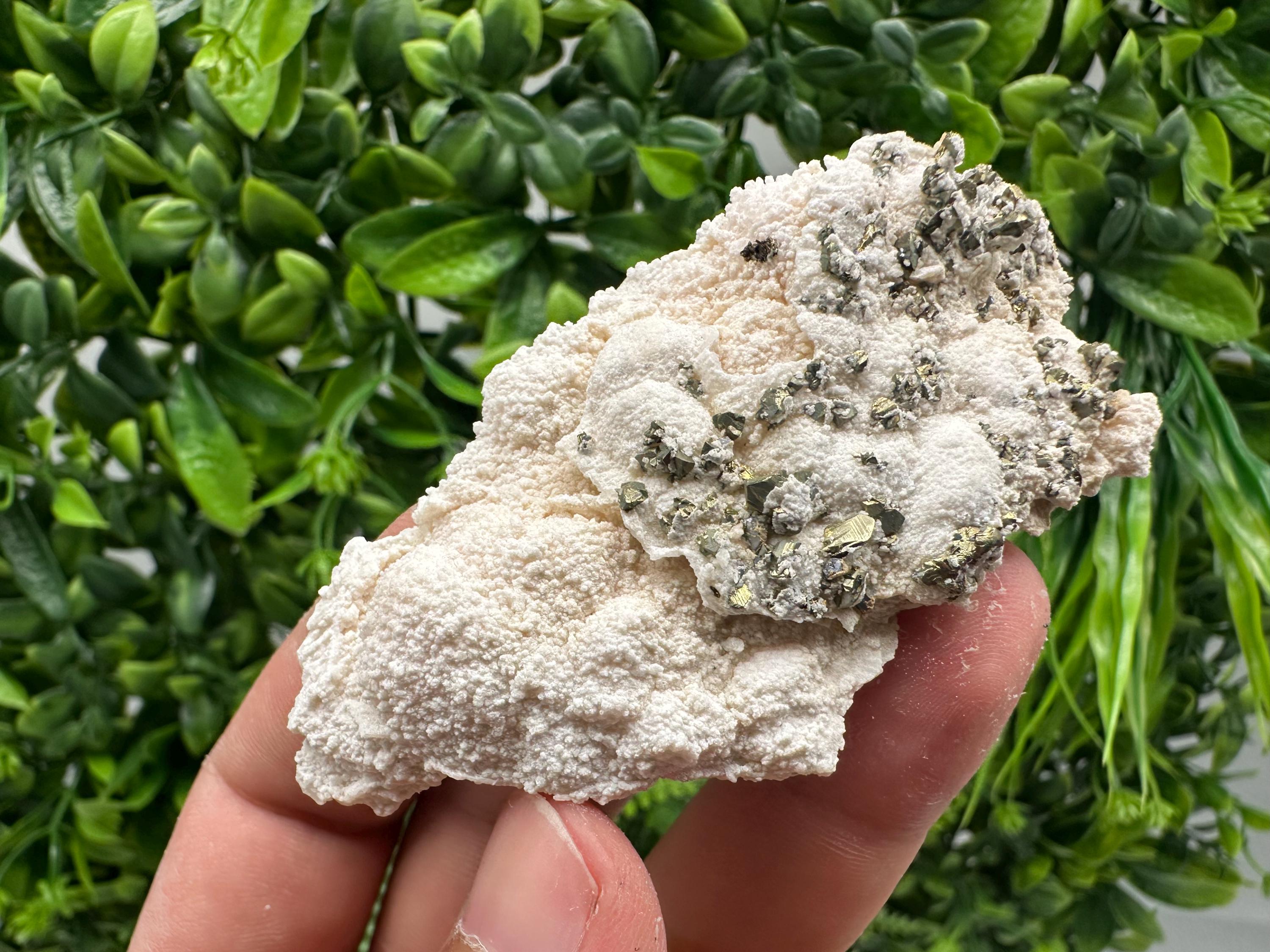 Chalcopyrite on Mangano Calcite: Rare Crystal Mineral Specimen, Bulgaria