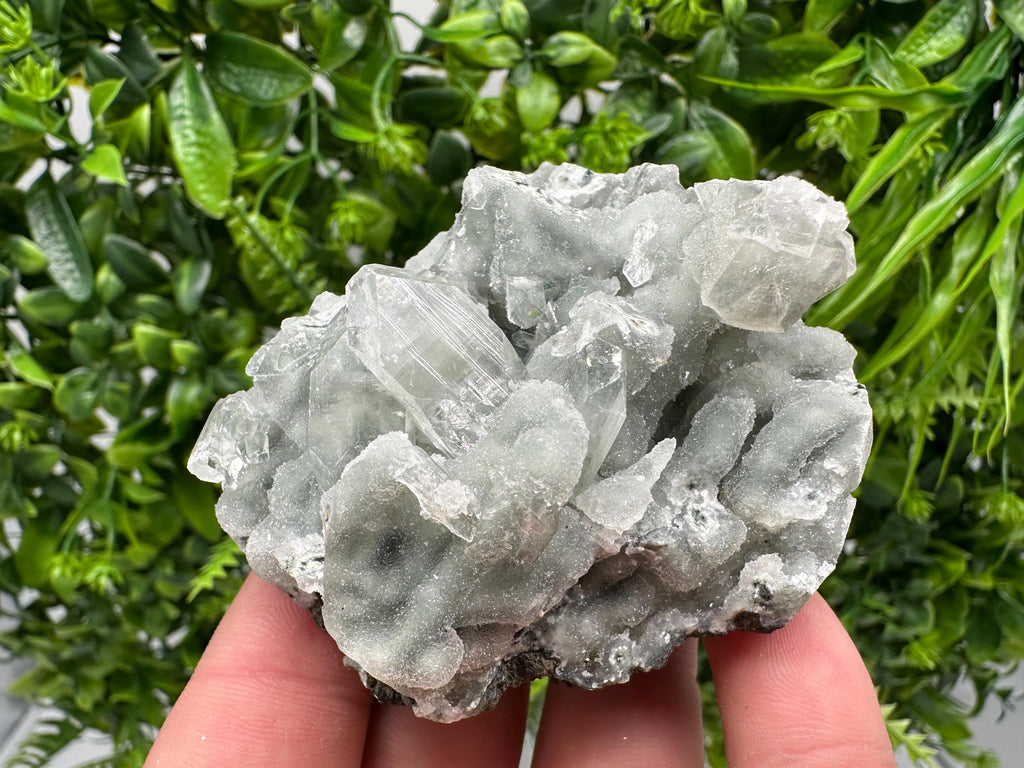 Transparent Apophyllite on Chalcedony, Natural India Mineral Specimen