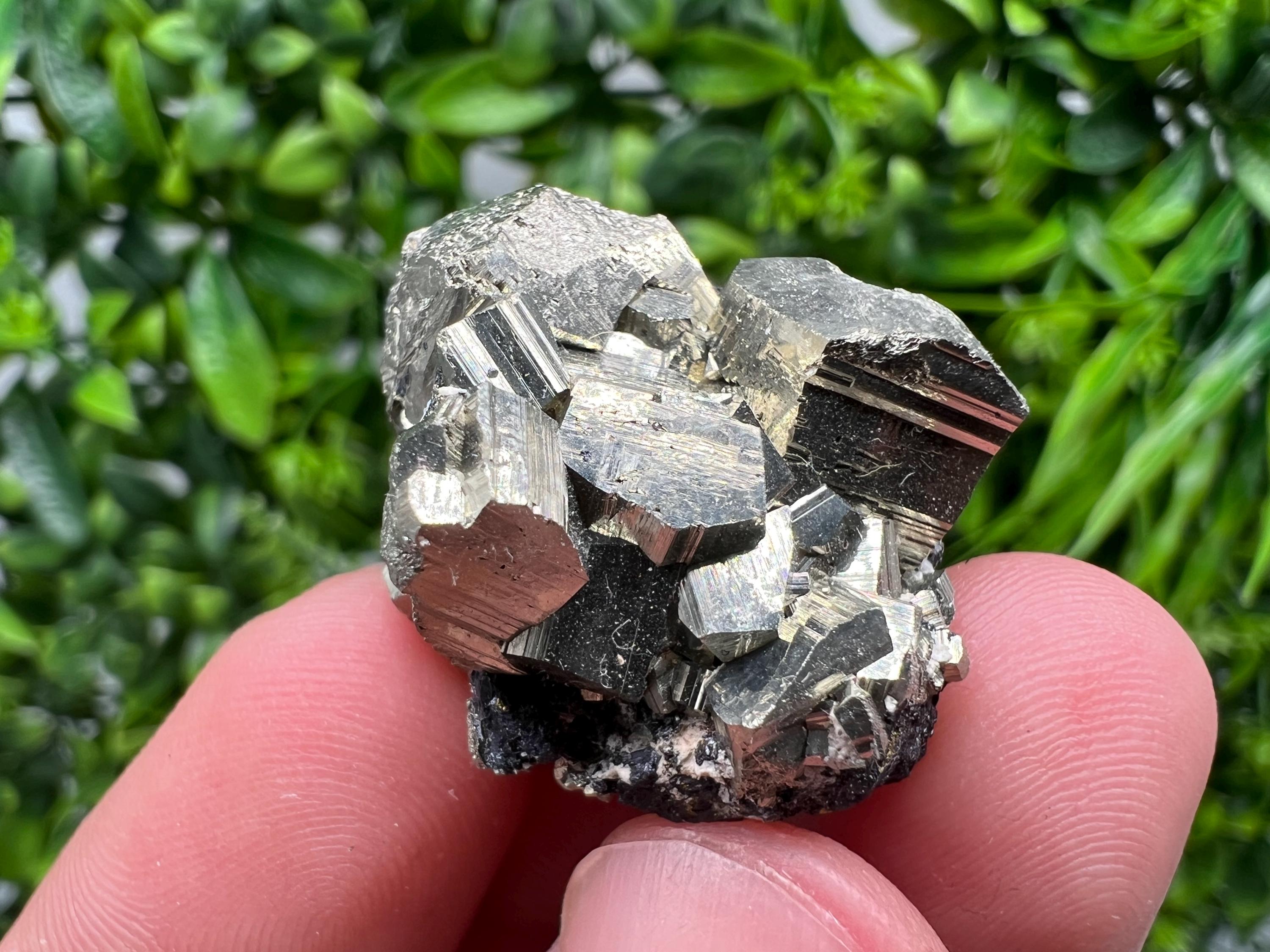Golden Pyrite Cluster with Sphalerite, Madan Bulgaria Mineral Specimen