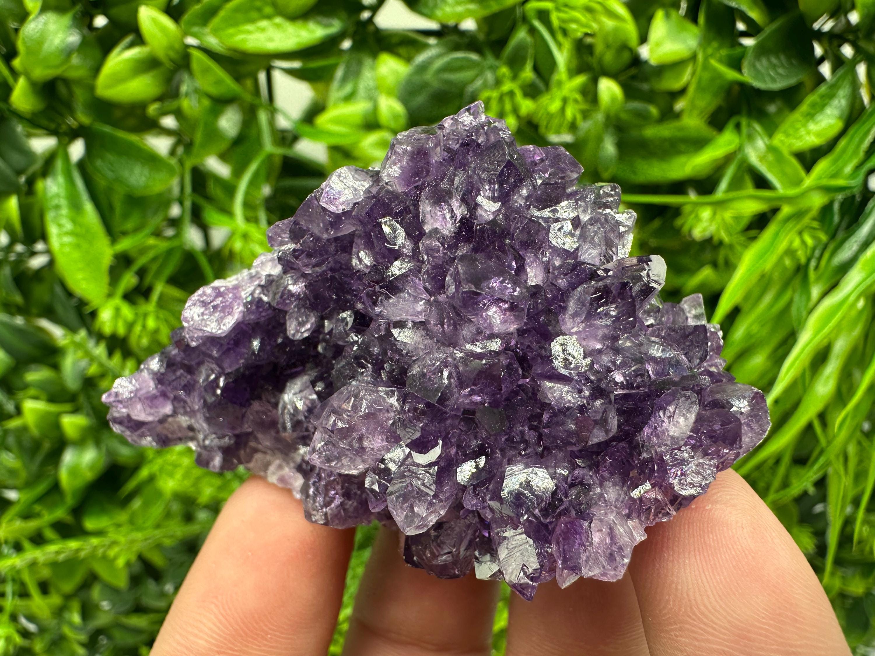 Natural Purple Amethyst Cluster from Uruguay: Home Decor Crystal