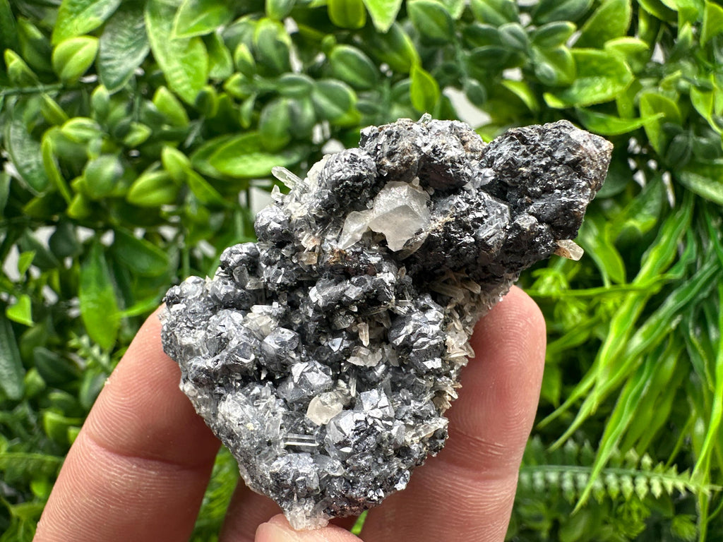 Galena with Quartz and Calcite, Borieva Mine Mineral Specimen