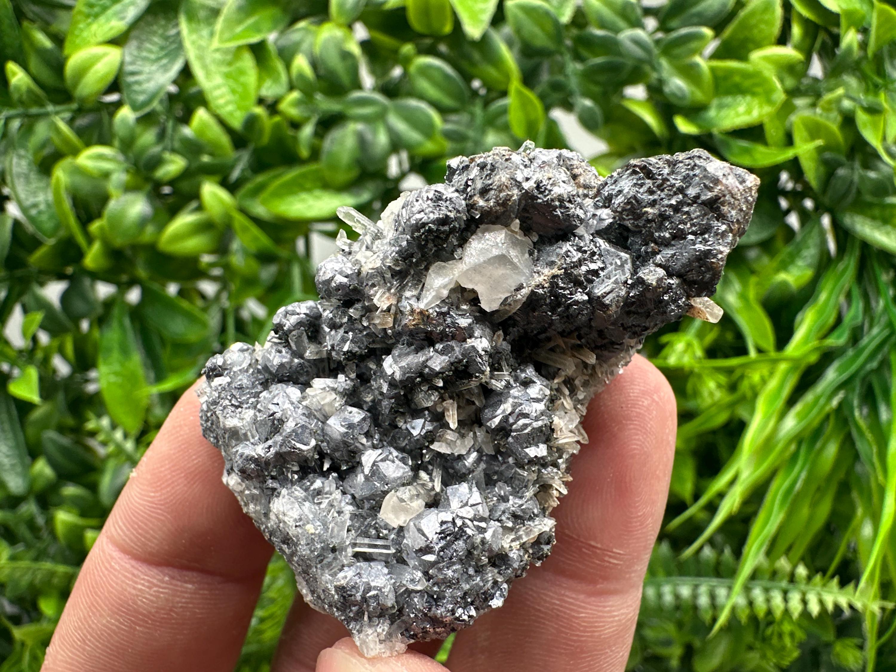 Galena with Quartz and Calcite, Borieva Mine Mineral Specimen