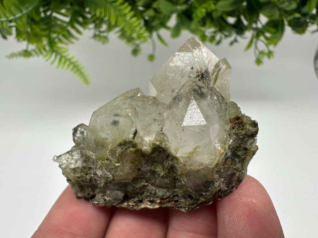 Rare Green Epidote Quartz Crystal Cluster - Eastern Anatolian Turkey