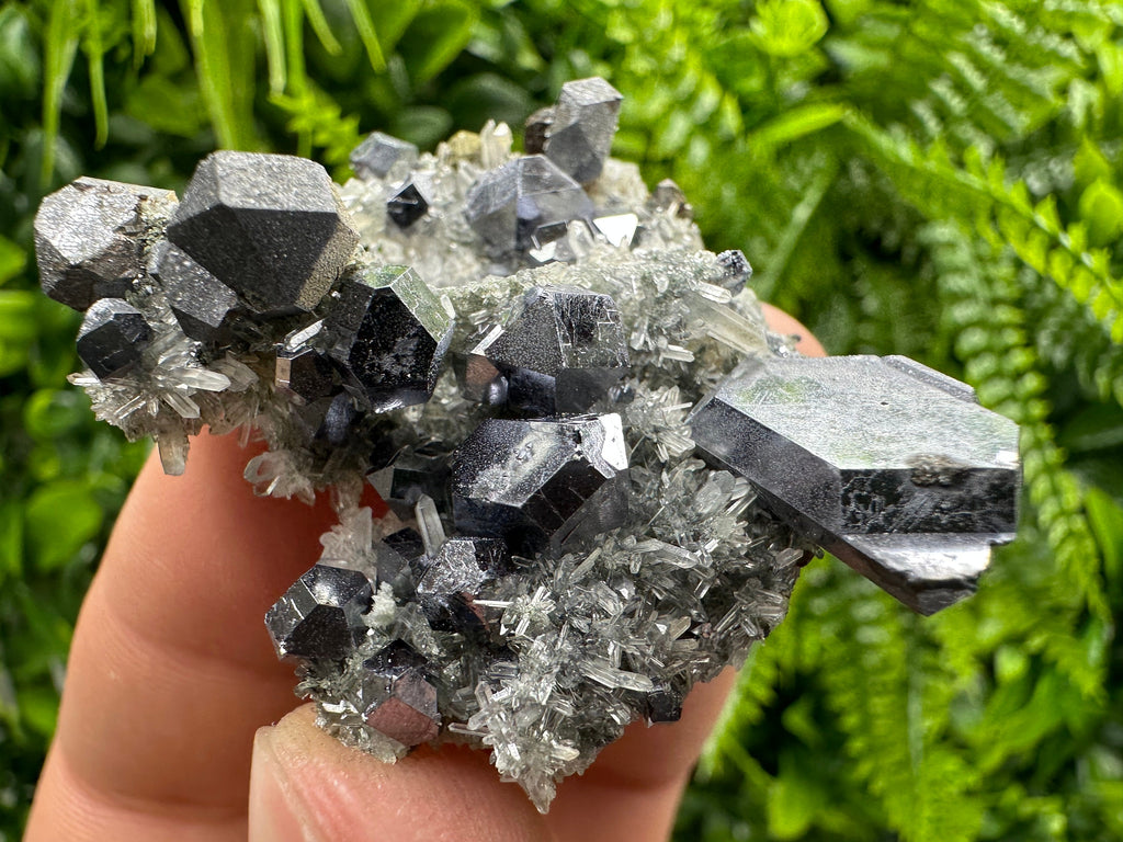 Skeletal Galena on Quartz, Borieva Mine Mineral Specimen