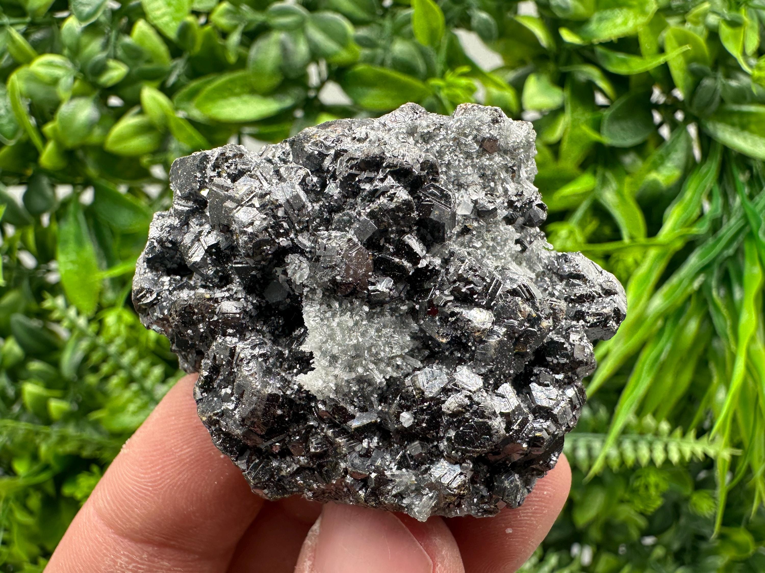 Sphalerite on Green Quartz, Madan Bulgaria Mineral Specimen