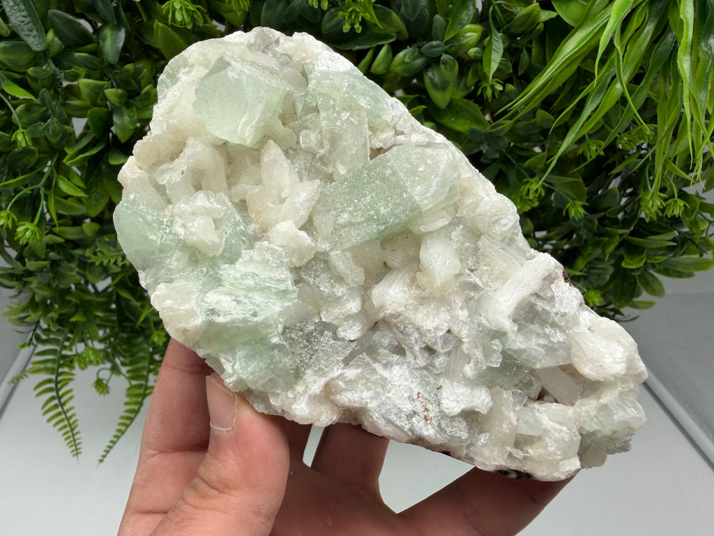 Green Apophyllite with Stilbite, India Crystal Specimen
