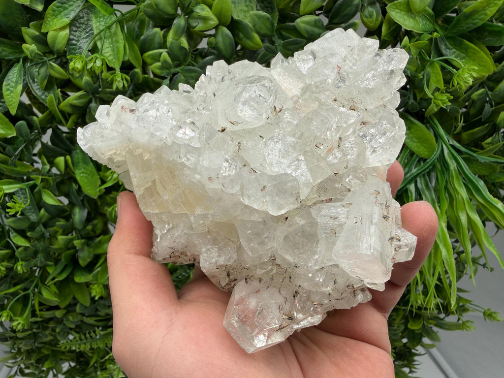 Apophyllite on Chalcedony Specimen: Transparent Crystal, India Minerals