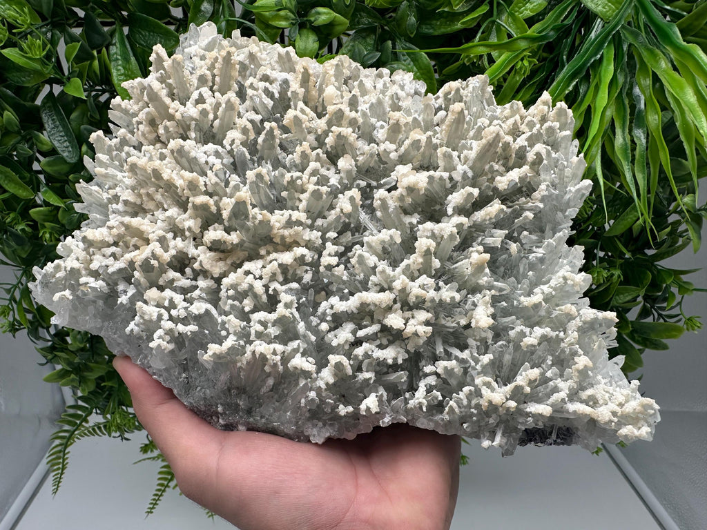 Quartz with Calcite Cluster: Krushev Dol Mine, Bulgaria