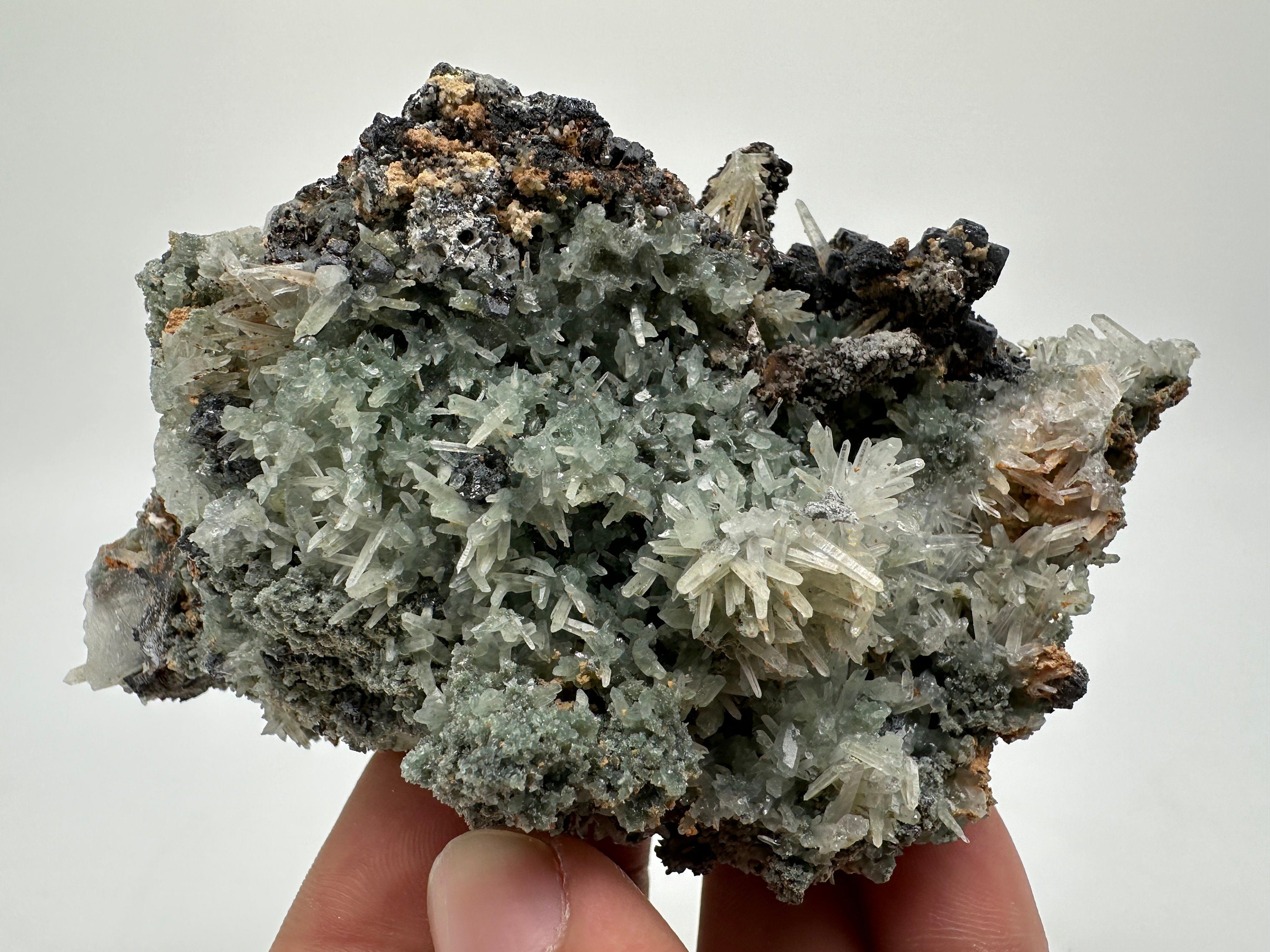 Chlorite Quartz Cluster: Bulgarian Mineral Specimen, Home Decor Stone