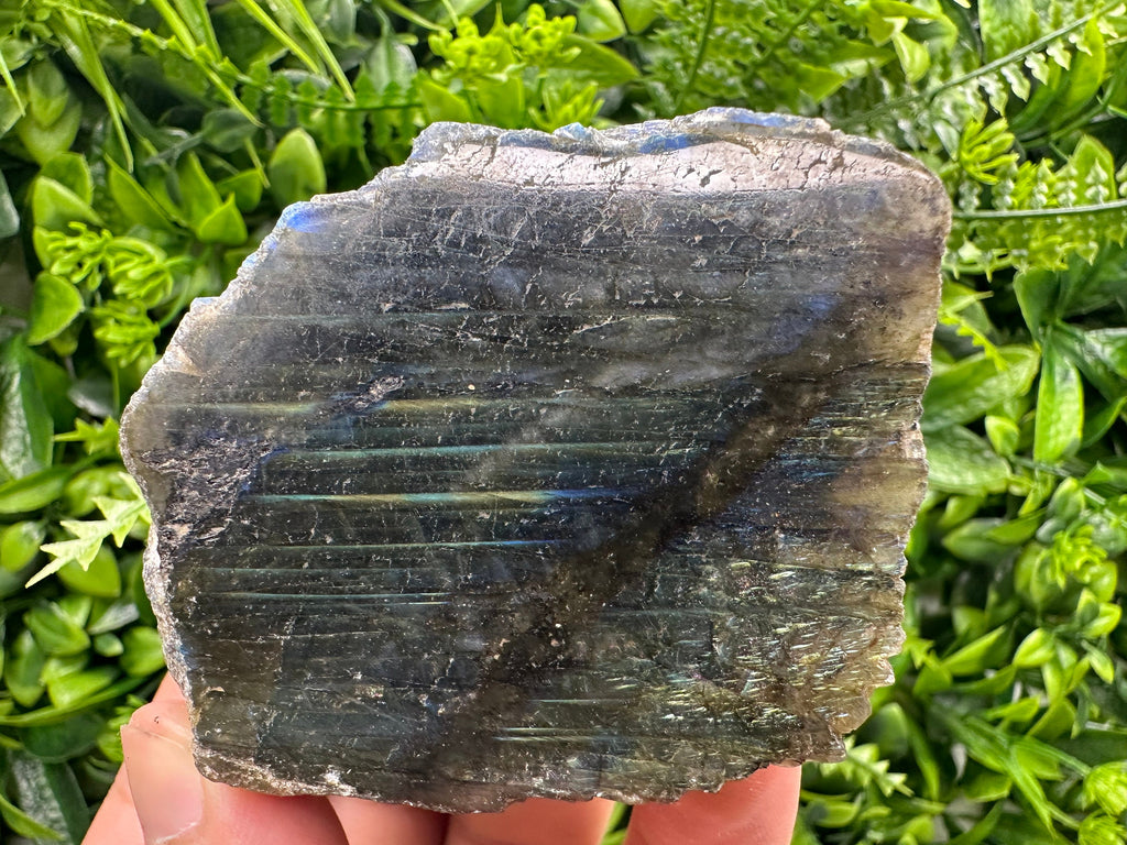 Natural Multifire Labradorite Slab: Polished Crystal Decor (7/6/4.5)