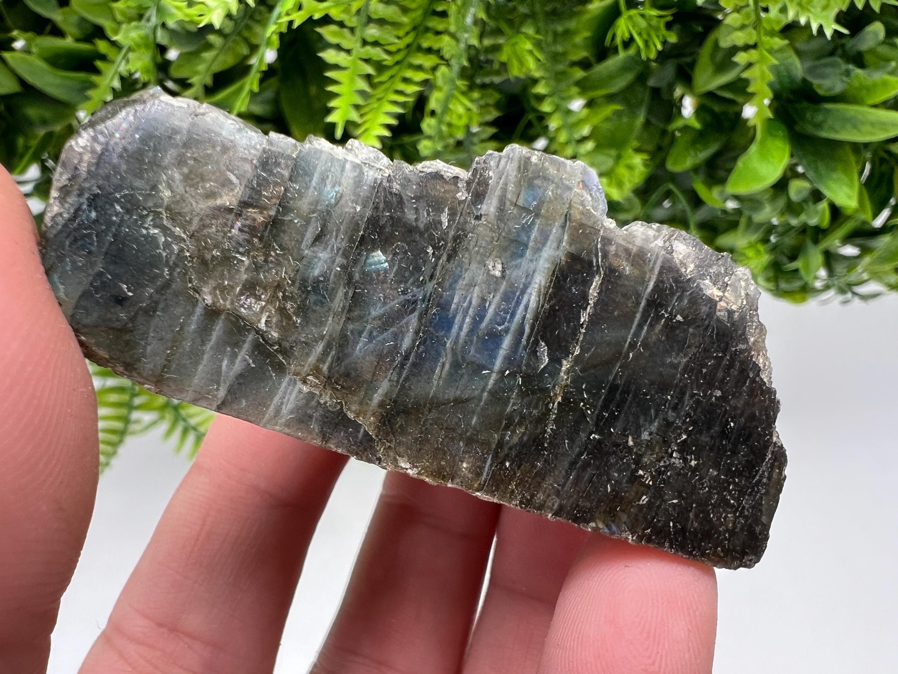 Polished Labradorite Slab: Multifire Crystal Decor - 7x3.3x2.5cm