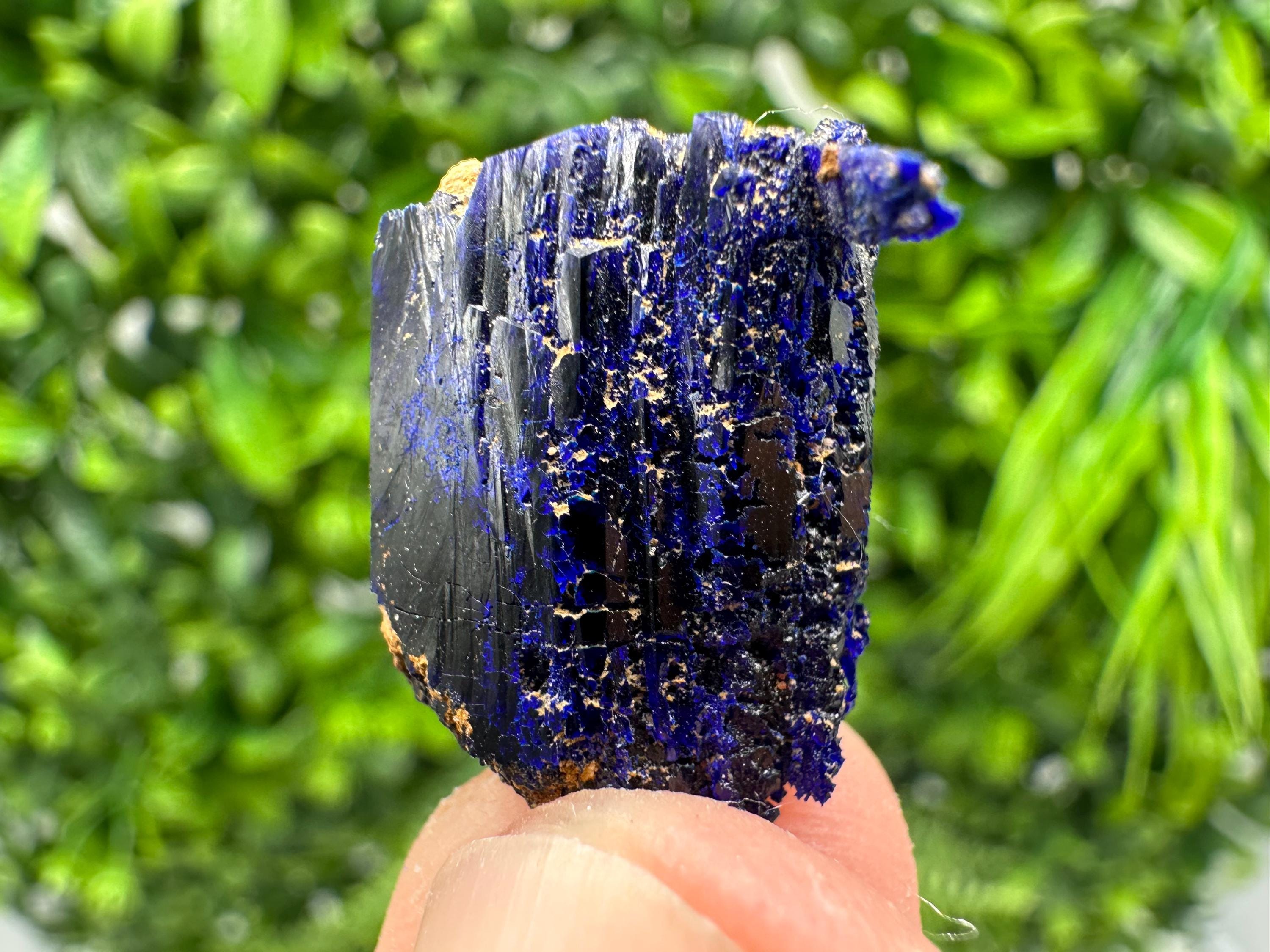 Crystallized Azurite-Kerrouchen,Morocco-Blue Azurite Specimen-High Quality Blue Azurite-Azurite Mineral Specimen, gemmy,lustrous of Azurite