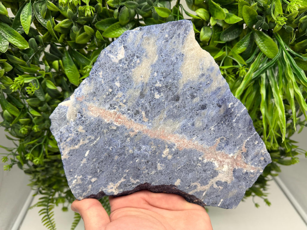 Polished Natural Sodalite Slice – Blue Crystal Slab, Home Decor, Meditation Stone
