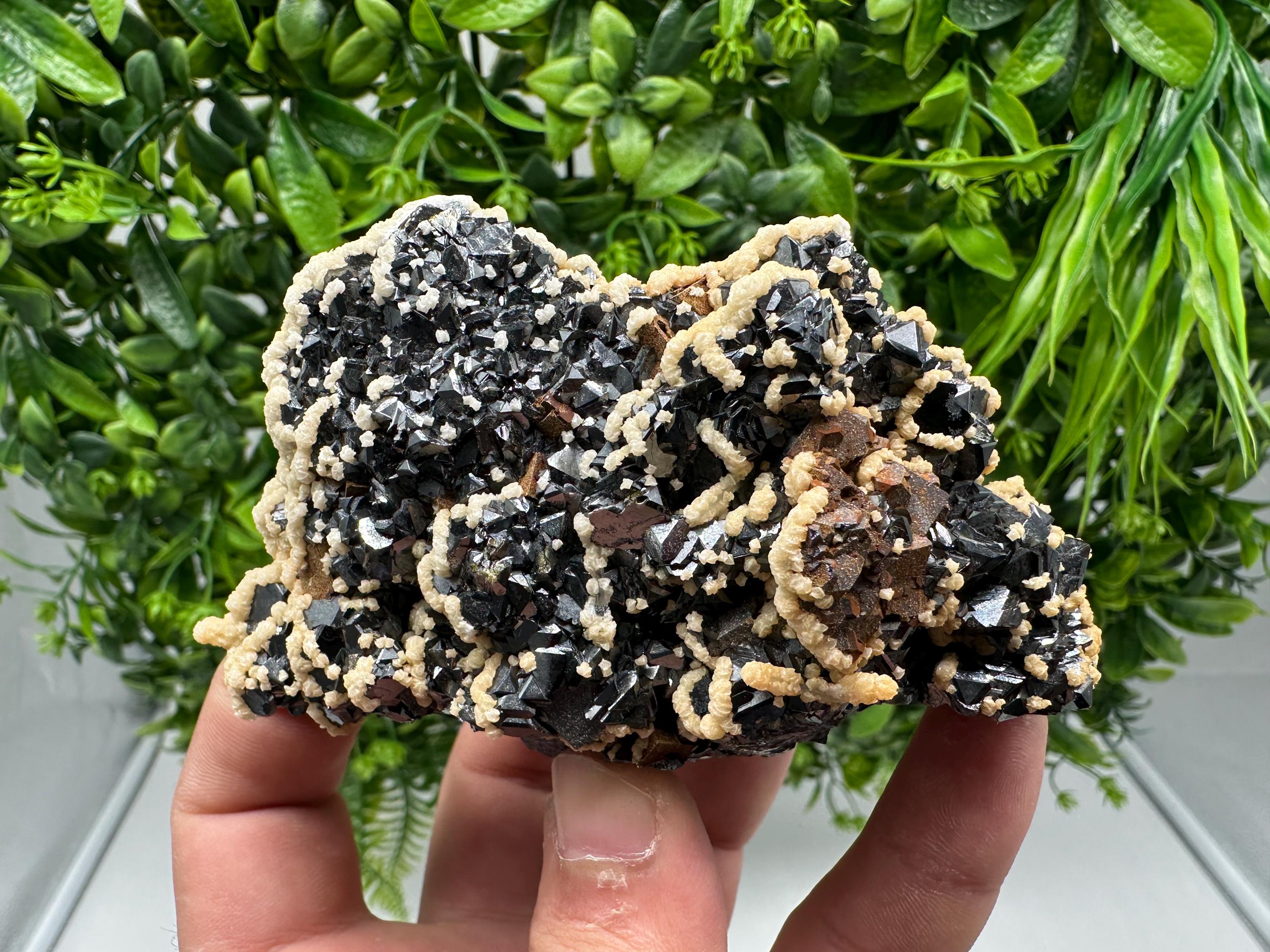 Lovely Calcite whit chlorite on Sphalerite feom Borieva mine Madan Bulgaria natural minerals home decor souvenir gift collection specimen