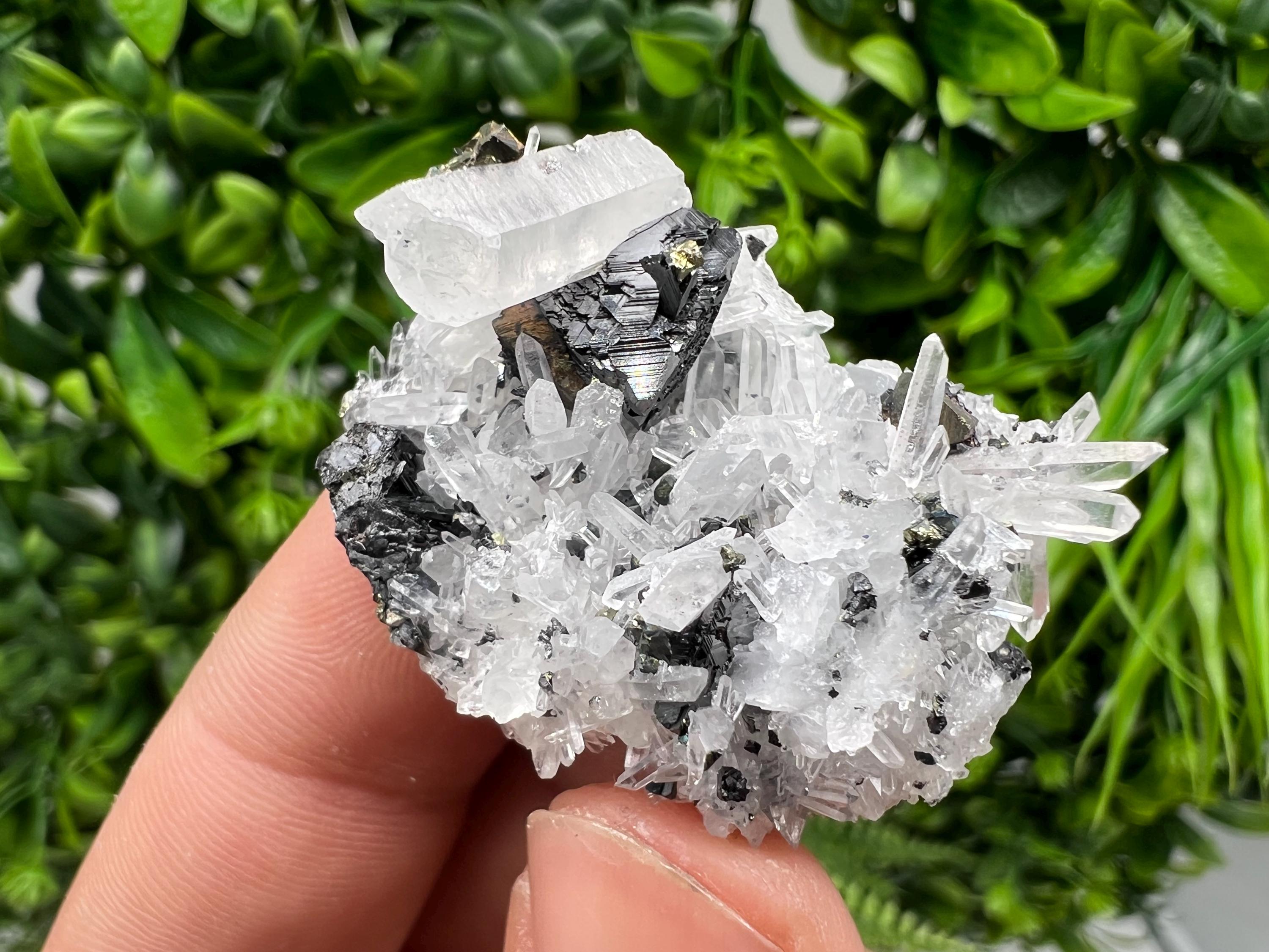 Wonderful Sphalerite Chalcopyrite on Green Quartz whit Hematite feom 9 th September mine,Bulgaria,natural,collection mineral specimen,gift