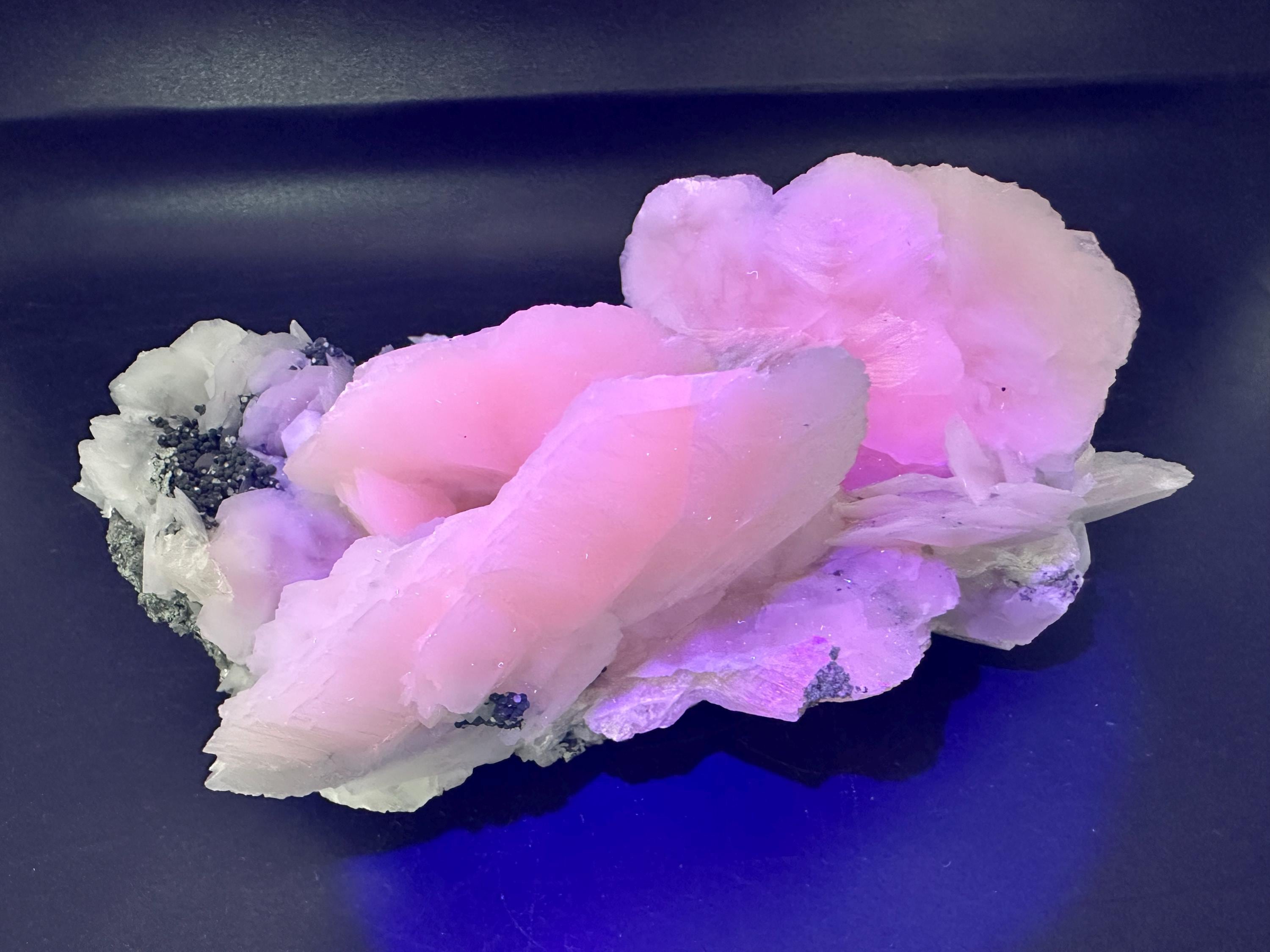Mangano Calcite Wings on Chlorite Matrix, Bulgaria Mineral Specimen