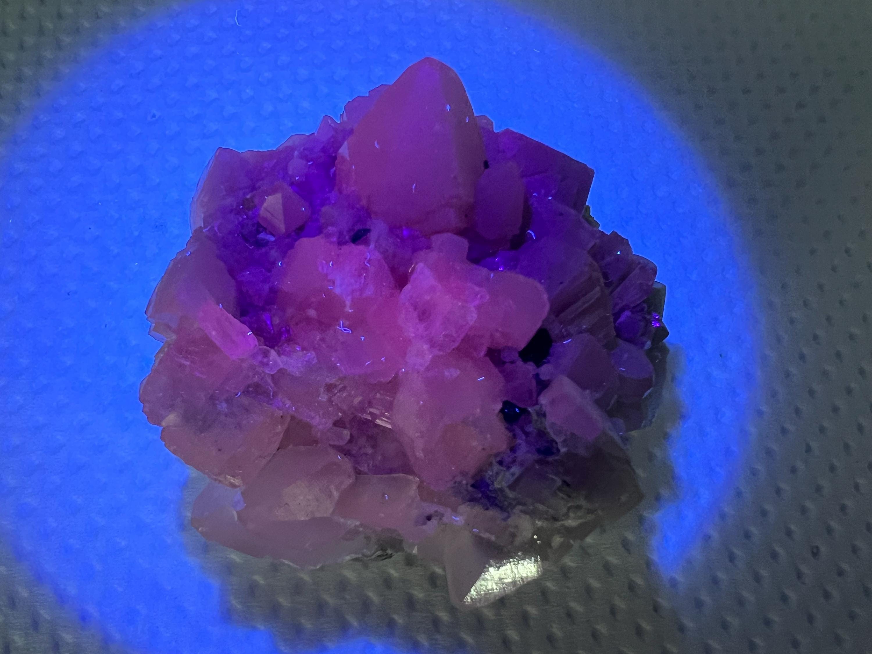 UV Reactive Mangano Calcite Crystal: Androvo Mine, Bulgaria