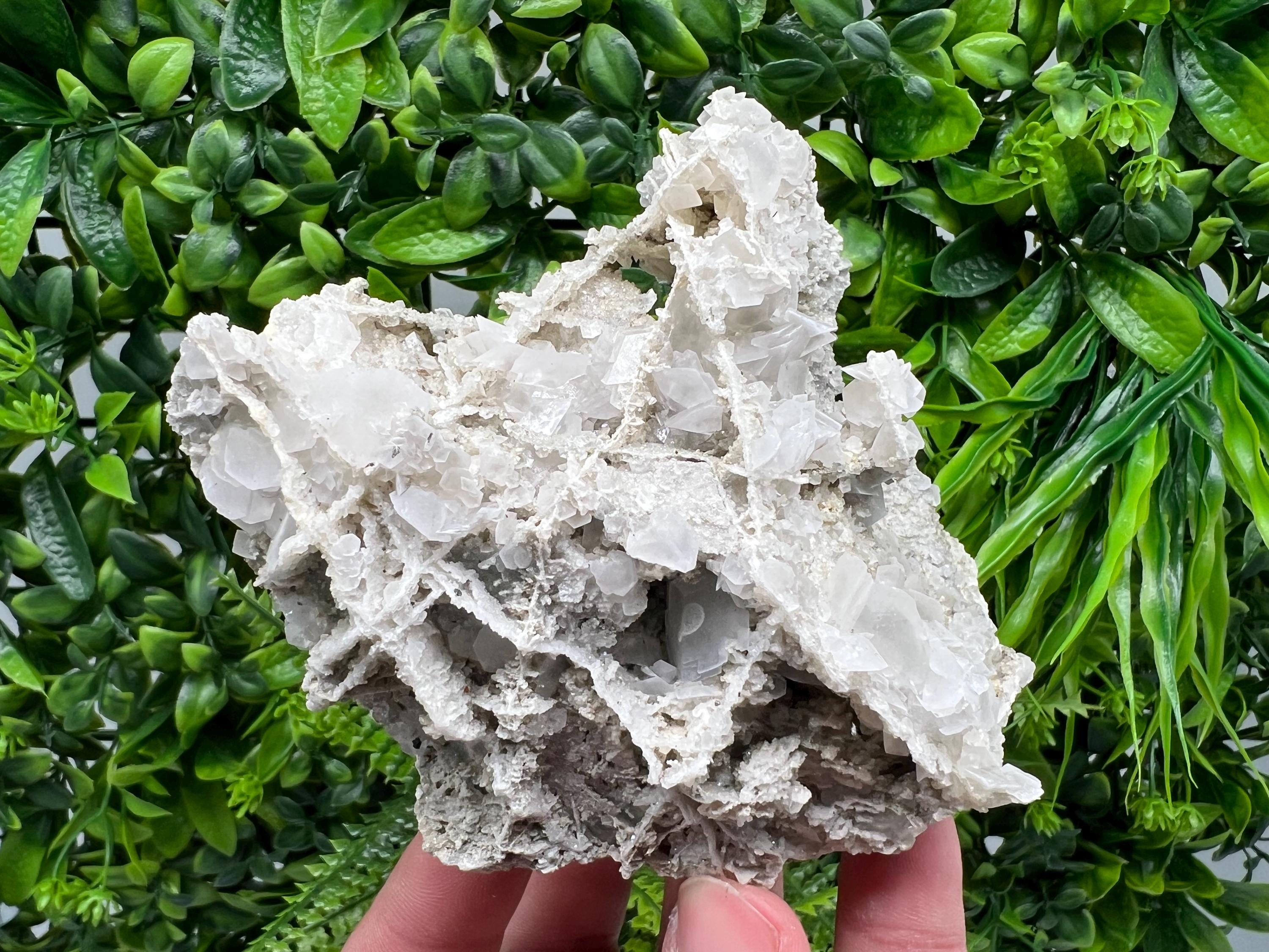Calcite on Chalcedony Mineral Specimen, Bulgaria