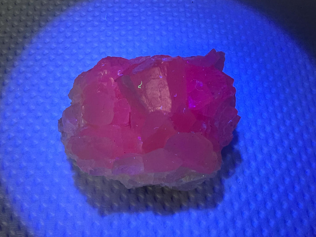 UV Reactive Mangano Calcite Crystal: Androvo Mine, Bulgaria