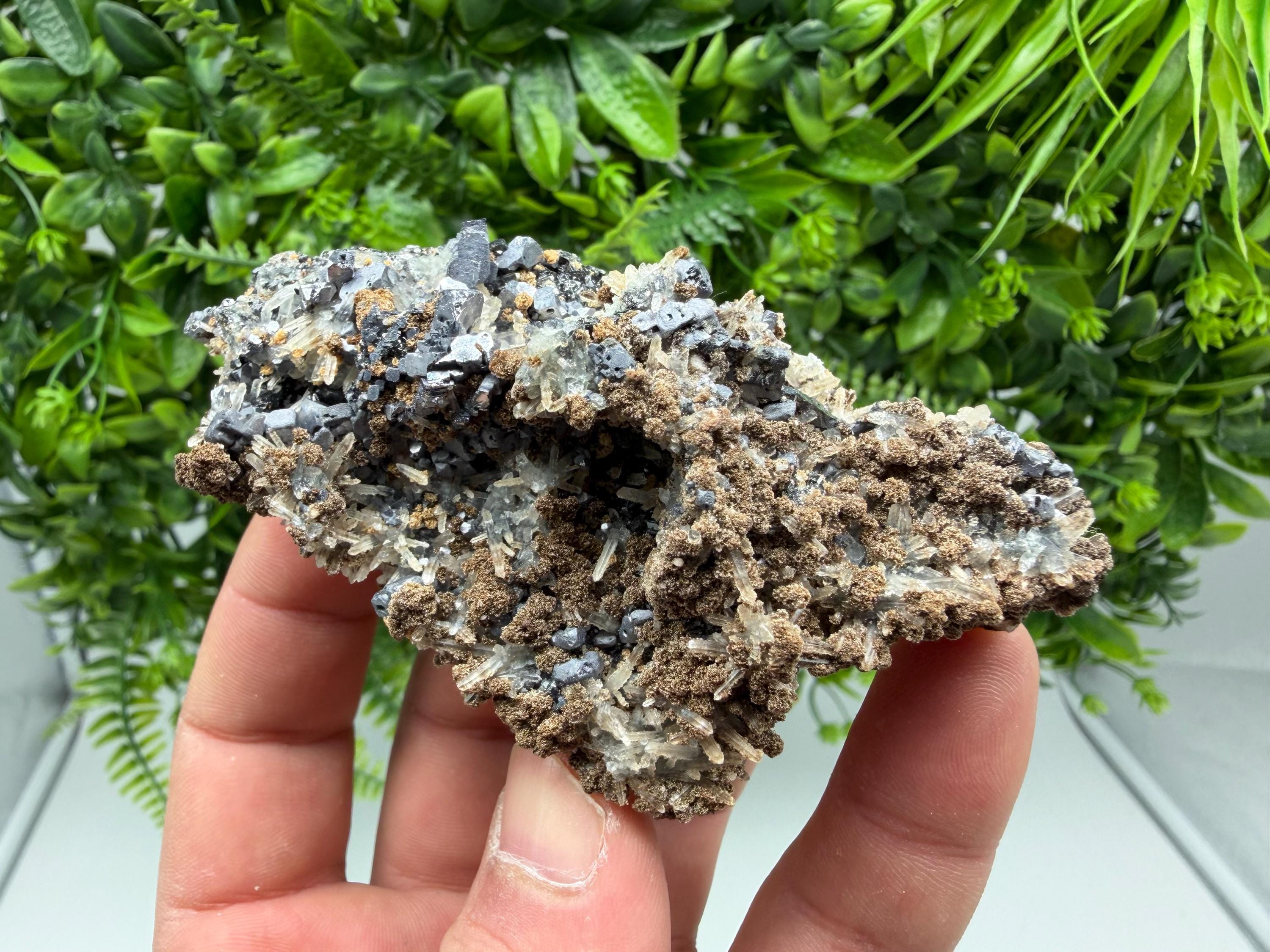 Stunning Galena,Sphalerite on Quartz whit Siderite from 9 th September mine,Madan,Bulgaria,Natural,collectible mineral specimen,home decor
