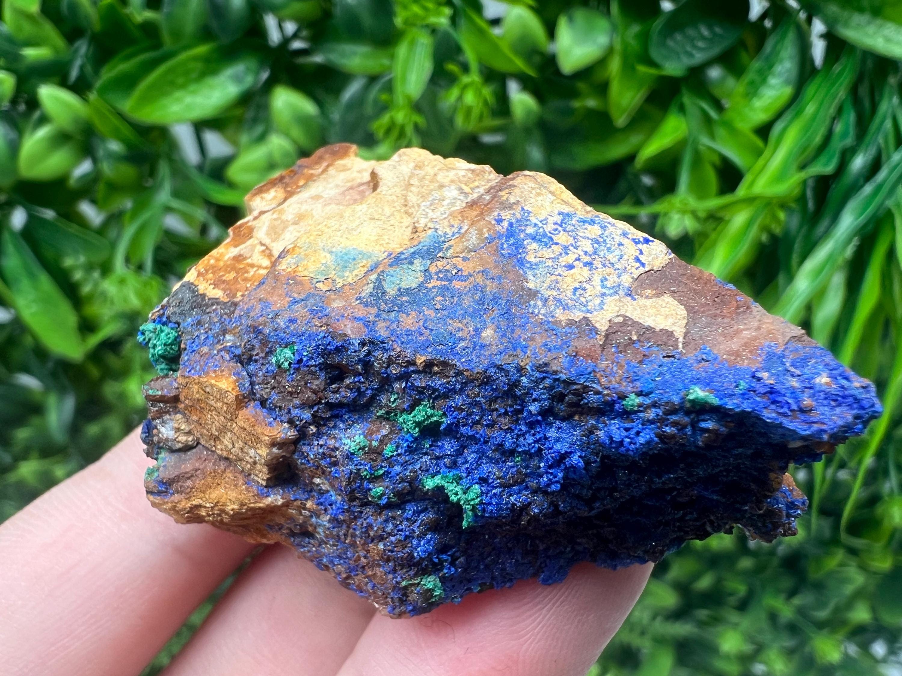 Moroccan Azurite and Malachite Mineral Specimen, Rare Crystal