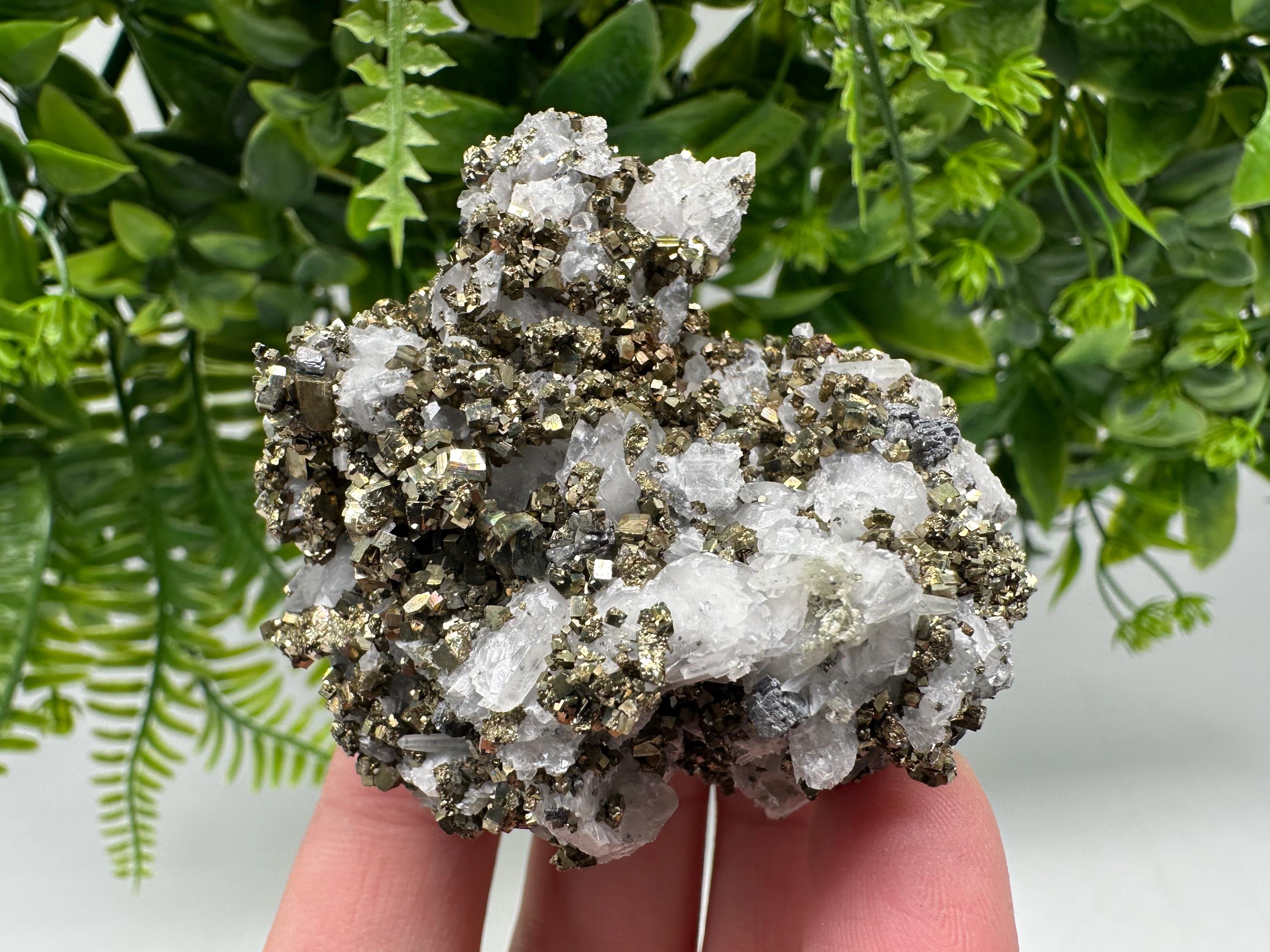 Stunning Pyrite on Quartz,Calcite from Borieva mine,Madan,Bulgaria,natural,collectible mineral specimen,home decor stone,collection crystal