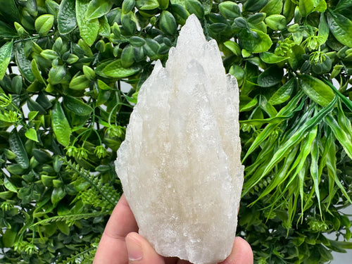 Calcite on Green Quartz: Djurcovo Mine, Bulgaria