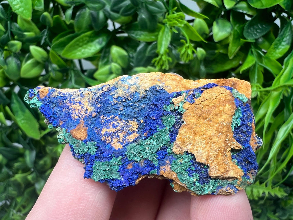 Azurite Malachite Mineral Specimen: Moroccan Blue-Green Crystal, Collector Stone