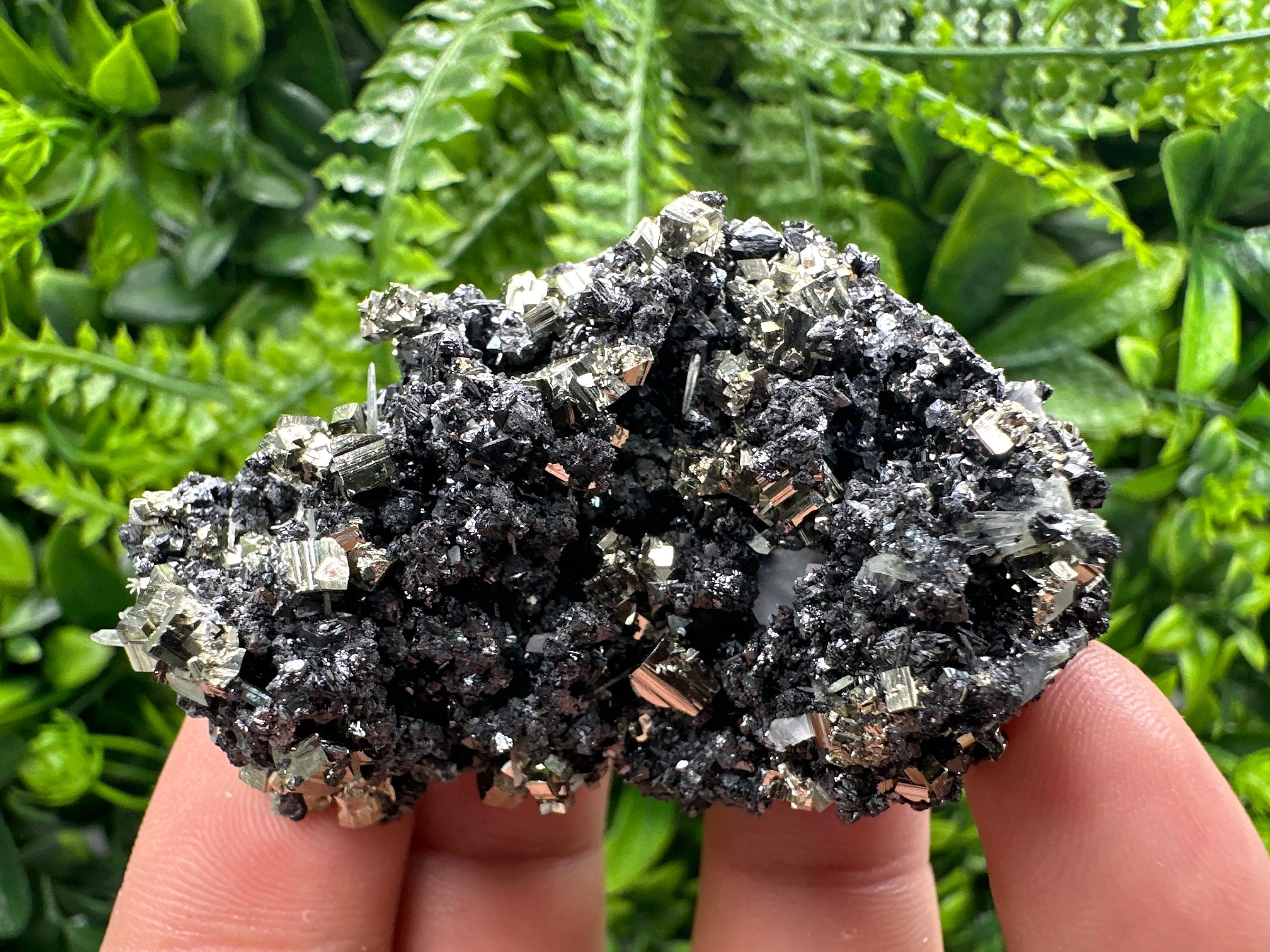 Golden Pyrite with Sphalerite, Bulgaria Mineral Specimen