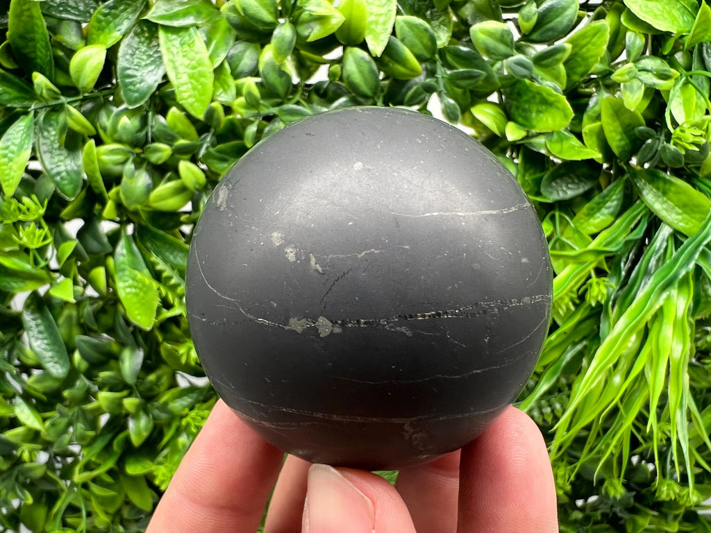 6cm Shungite Sphere: Unpolished Crystal, EMF Protection