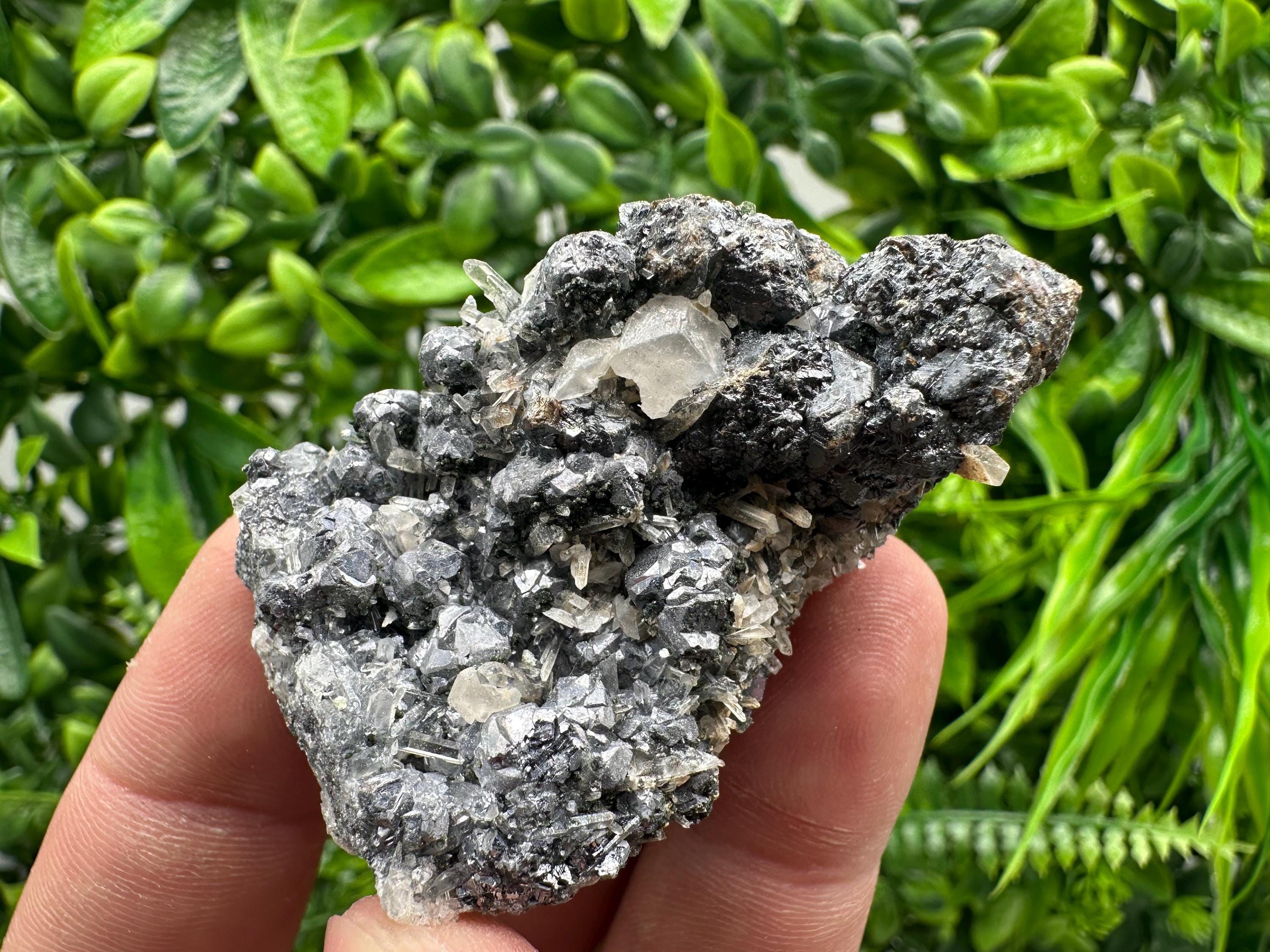 Galena with Quartz and Calcite, Borieva Mine Mineral Specimen