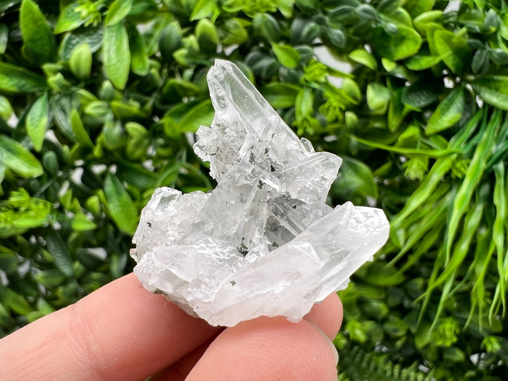Calcite on Quartz Crystal: Borieva Mine, Bulgaria