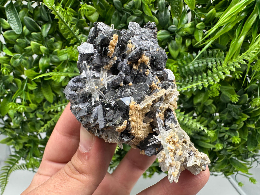 Amazing Galena spinel law on Quartz whit Siderite,from Krushev dol mine,Bulgaria,natural,collection mineral specimen,home decor crystal,souv