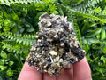 Rainbow Pyrite Cluster on Sphalerite Quartz, Bulgaria Mineral Specimen