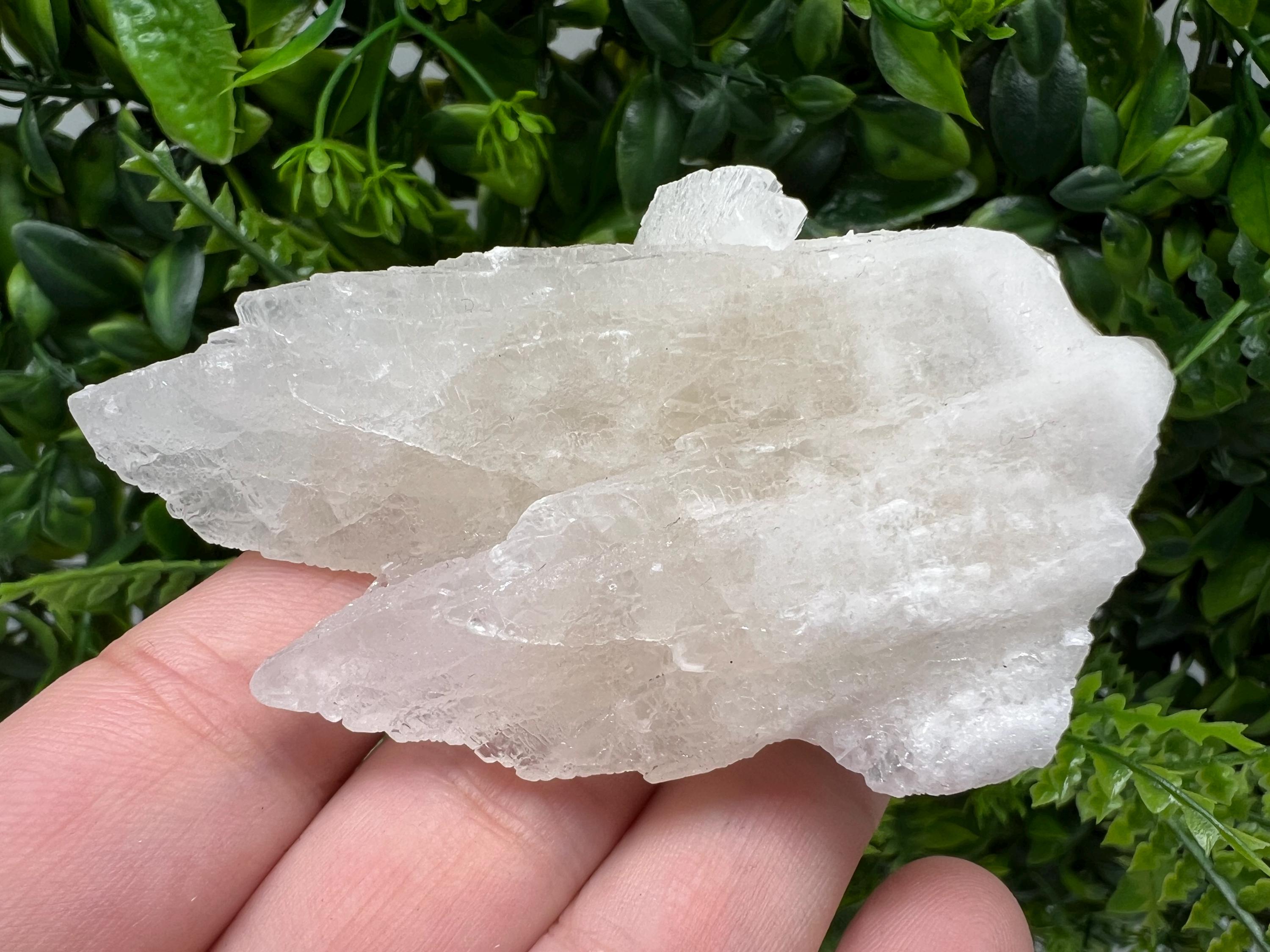 Calcite on Green Quartz: Djurcovo Mine, Bulgaria - Healing Crystal