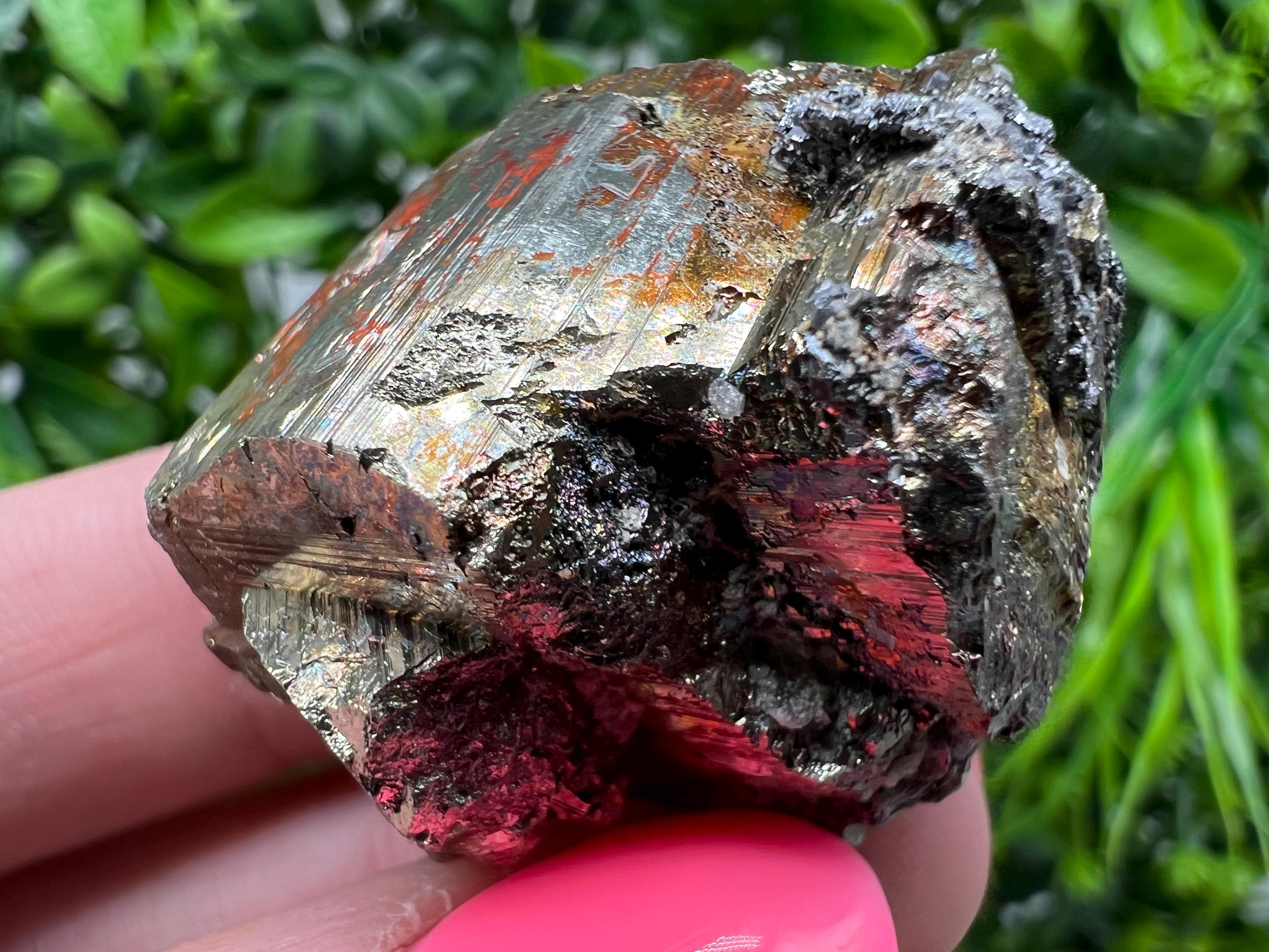 Wonderful Rainbow Pyrite whit Calcite,natural minerals souvenir Crystal,collection stone,rare minerals,home decor,Borieva Bulgaria