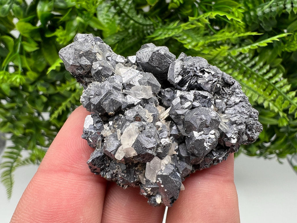Galena Chalcopyrite Cluster on Calcite Quartz, Bulgaria Mineral Specimen